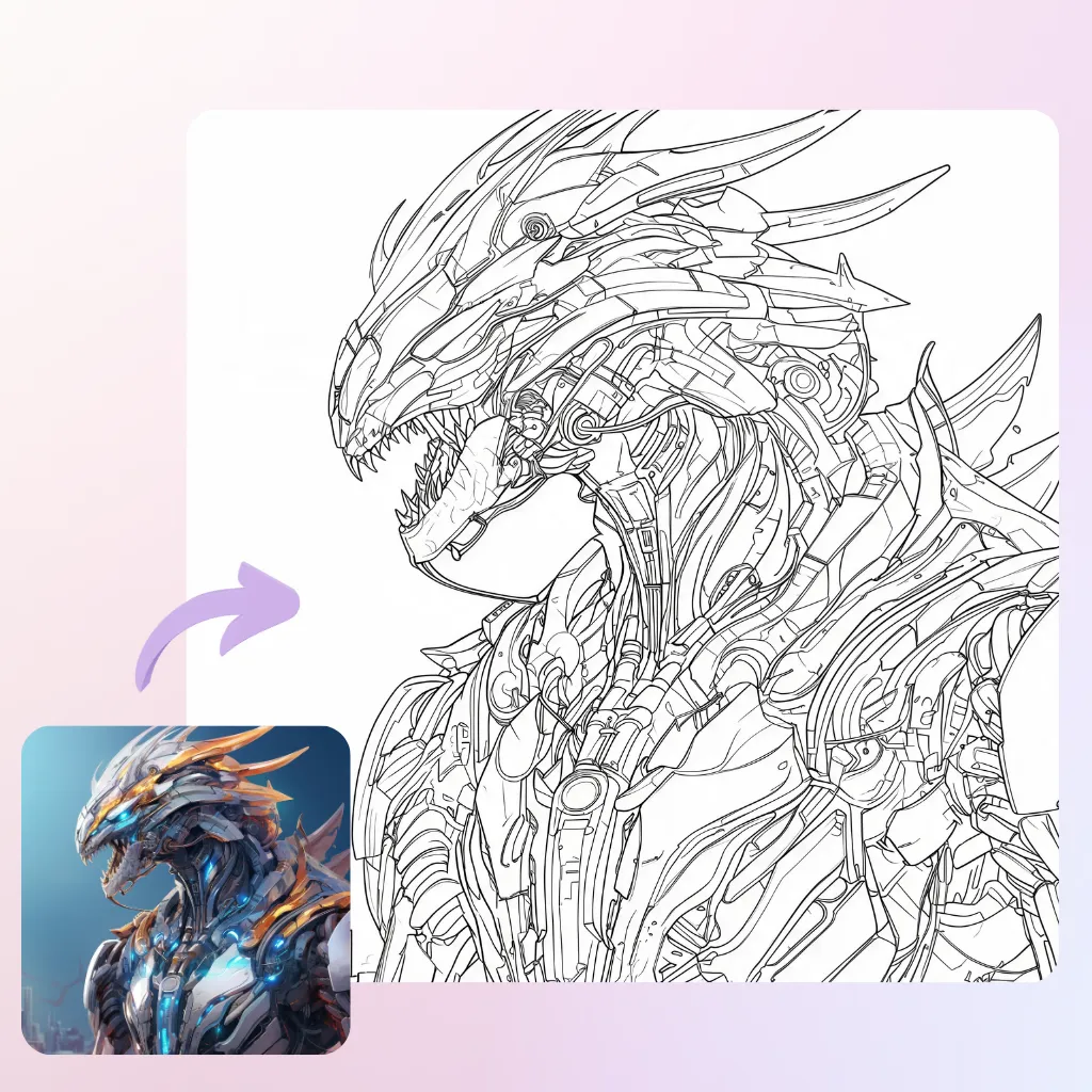 AI photo to coloring page demo