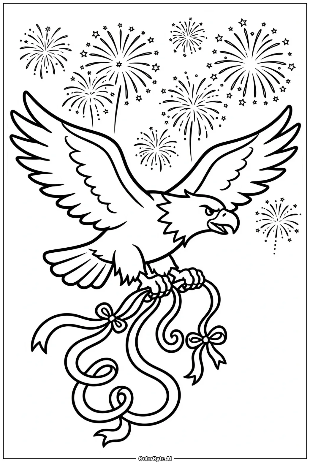 Bald Eagle with Streamers