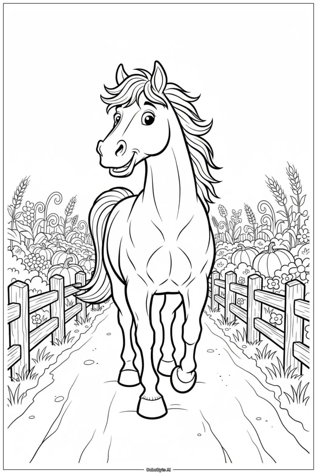 Horse on Country Road