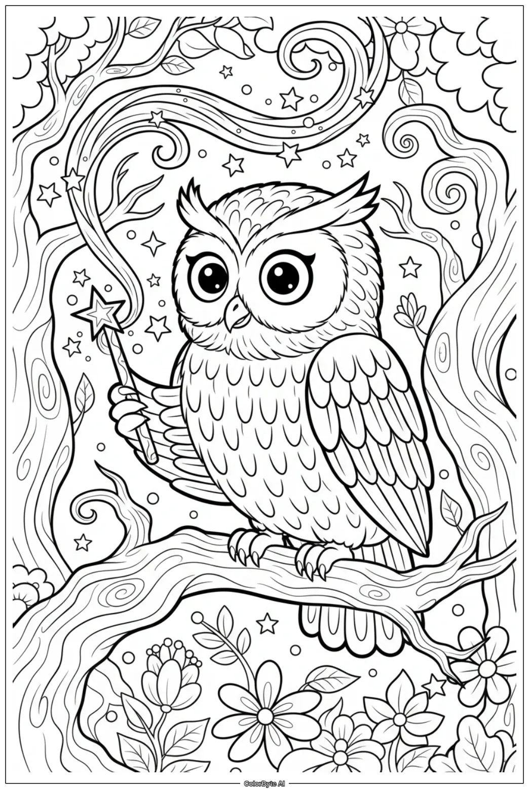 Owl with Magic Wand