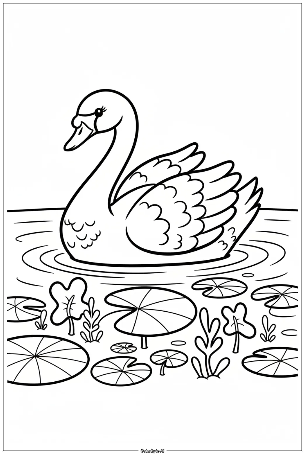 Swan on Serene Lake