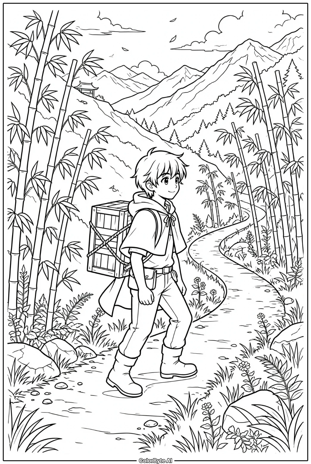 Charcoal Seller On Mountain Trail
