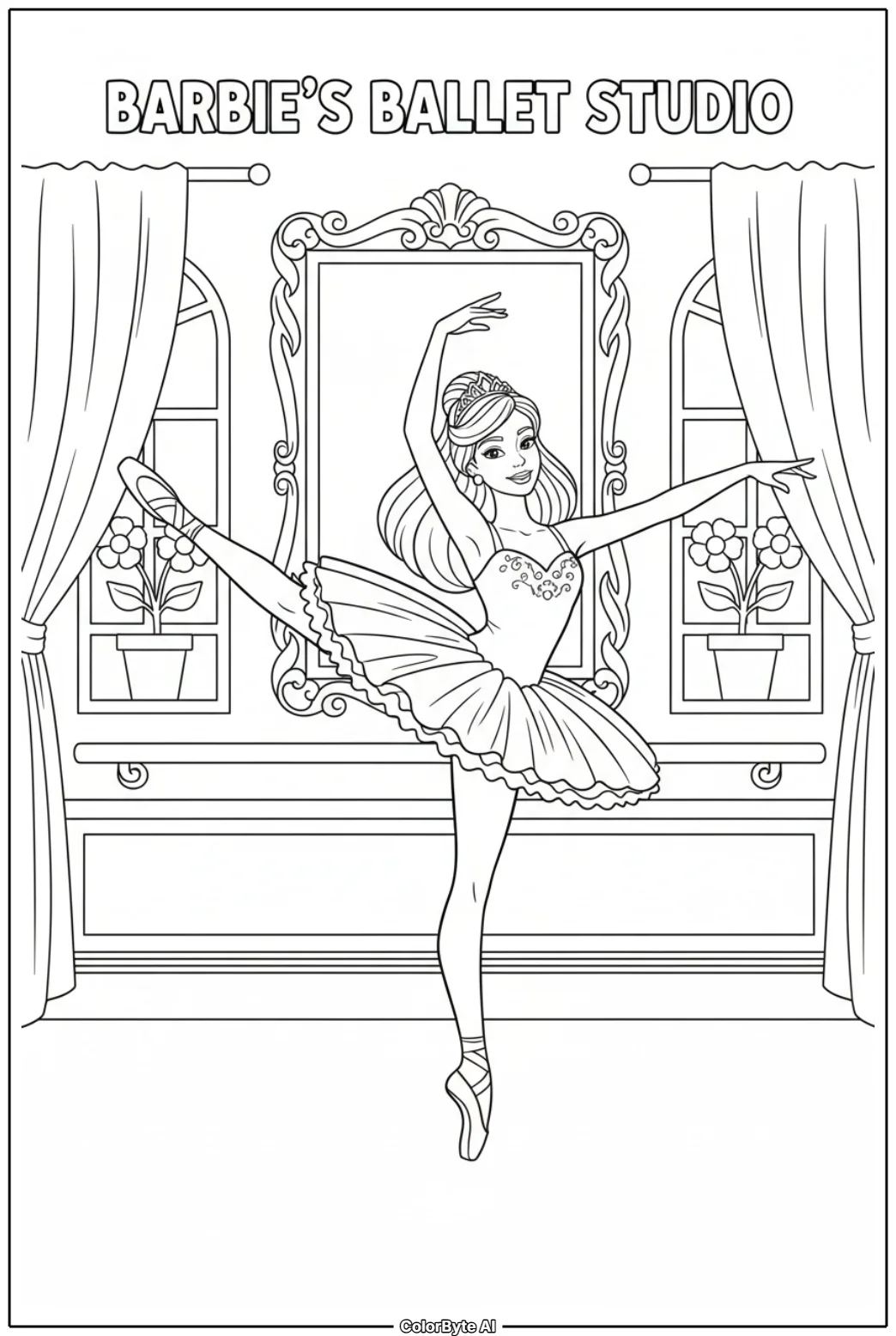 Barbie Ballerina Dancing In Ballet Studio