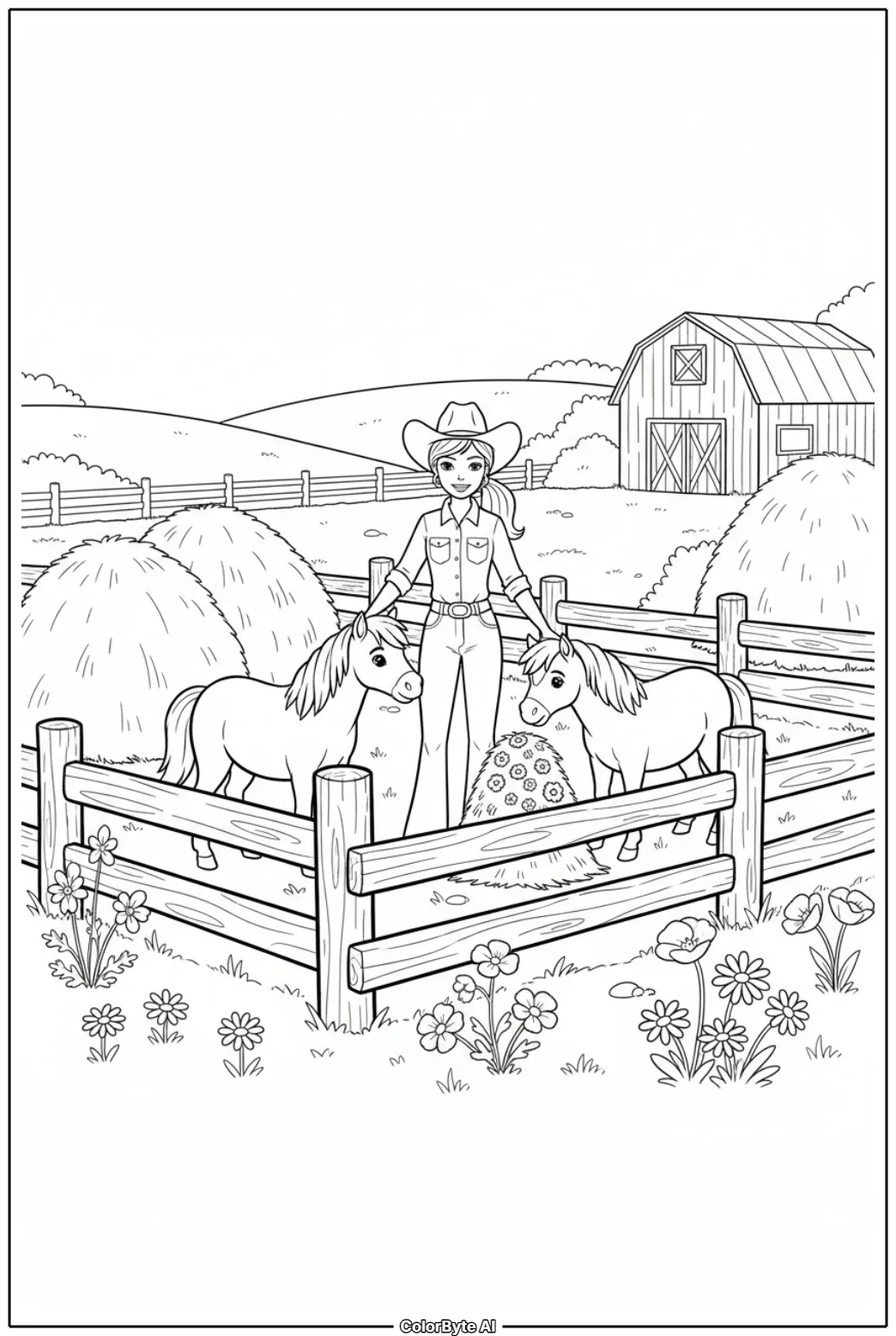 Barbie Taking Care Of Ponies On Sunlit Ranch