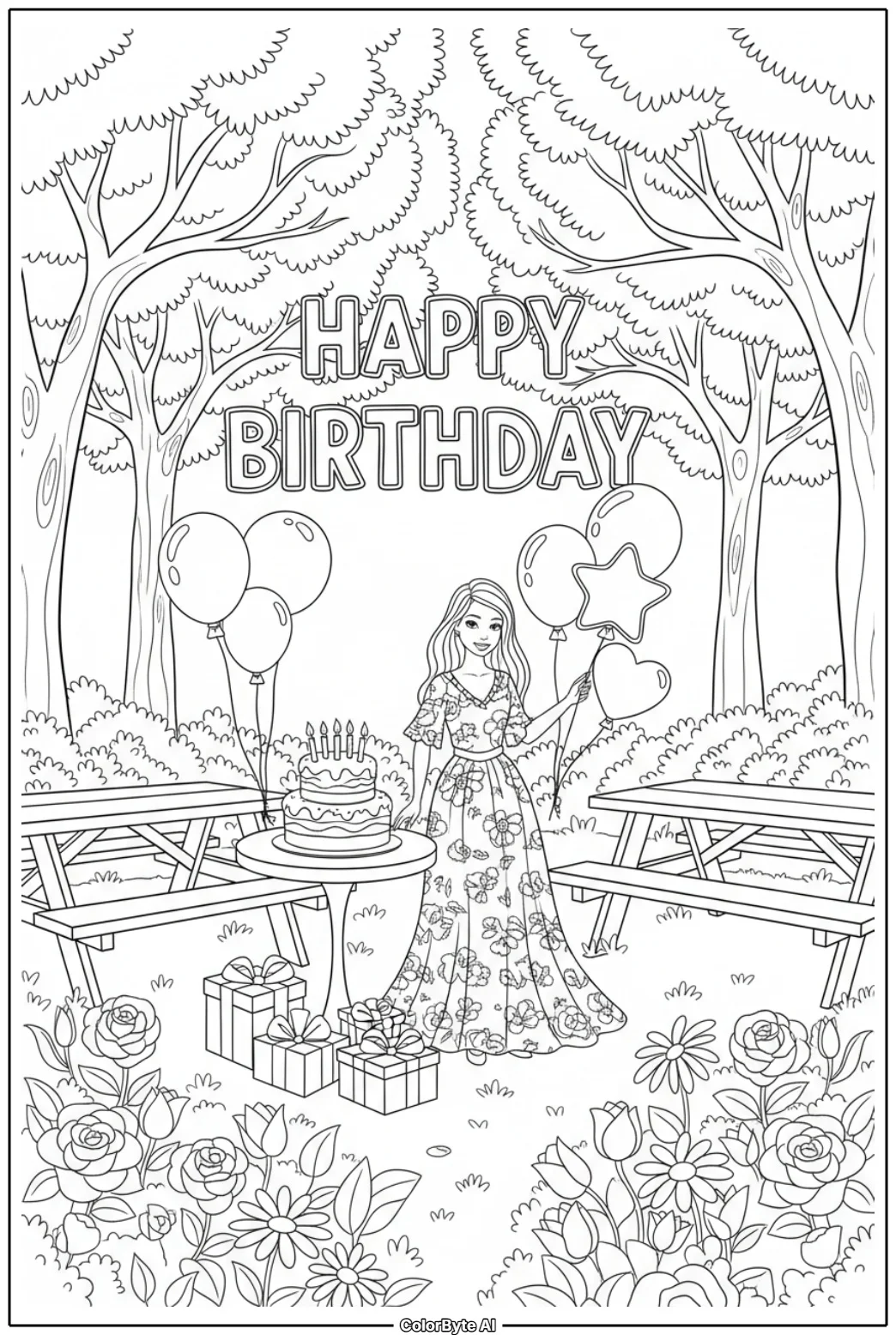 Barbie Preparing Birthday Party In Backyard Garden