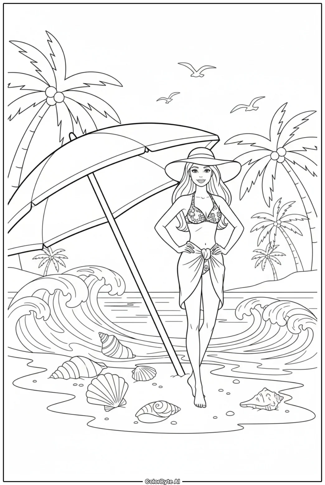 Barbie Enjoying Beach Vacation By The Sea