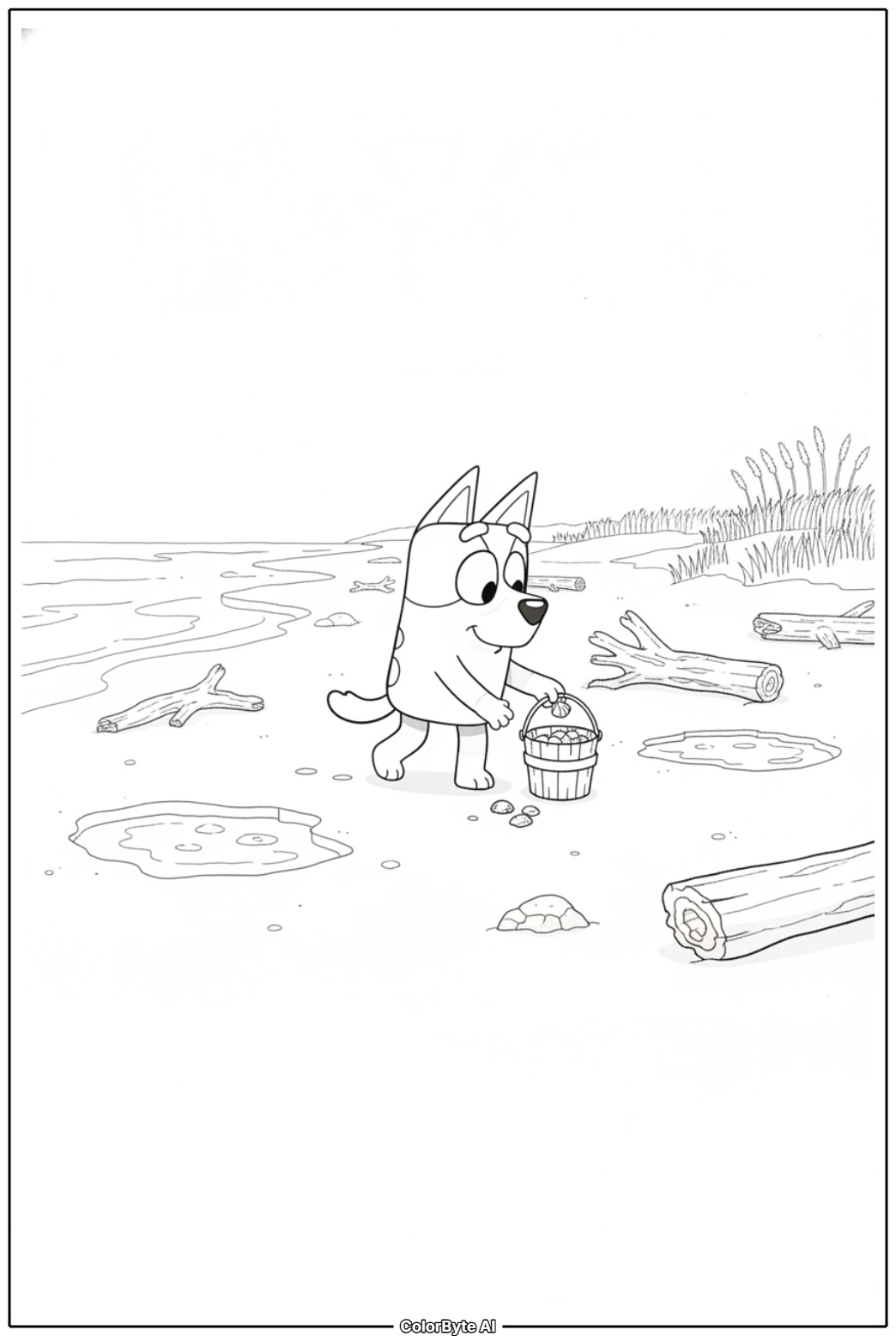 Bluey beach shell hunt with family