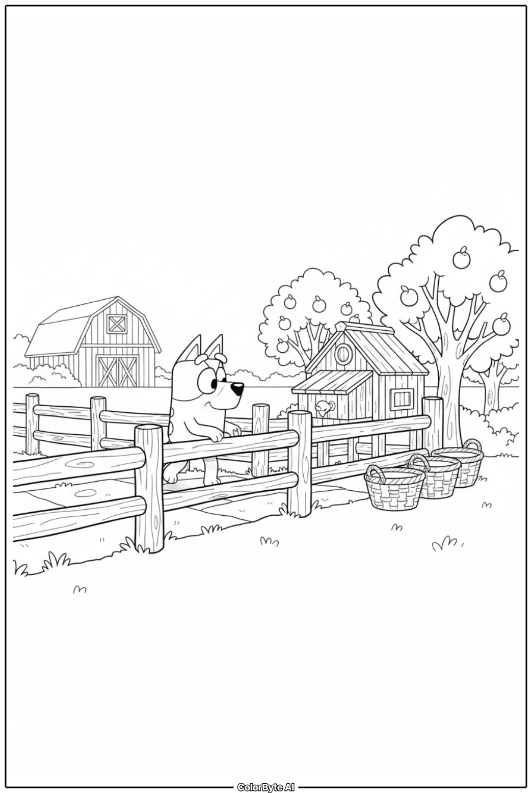 Bluey visiting farm animals