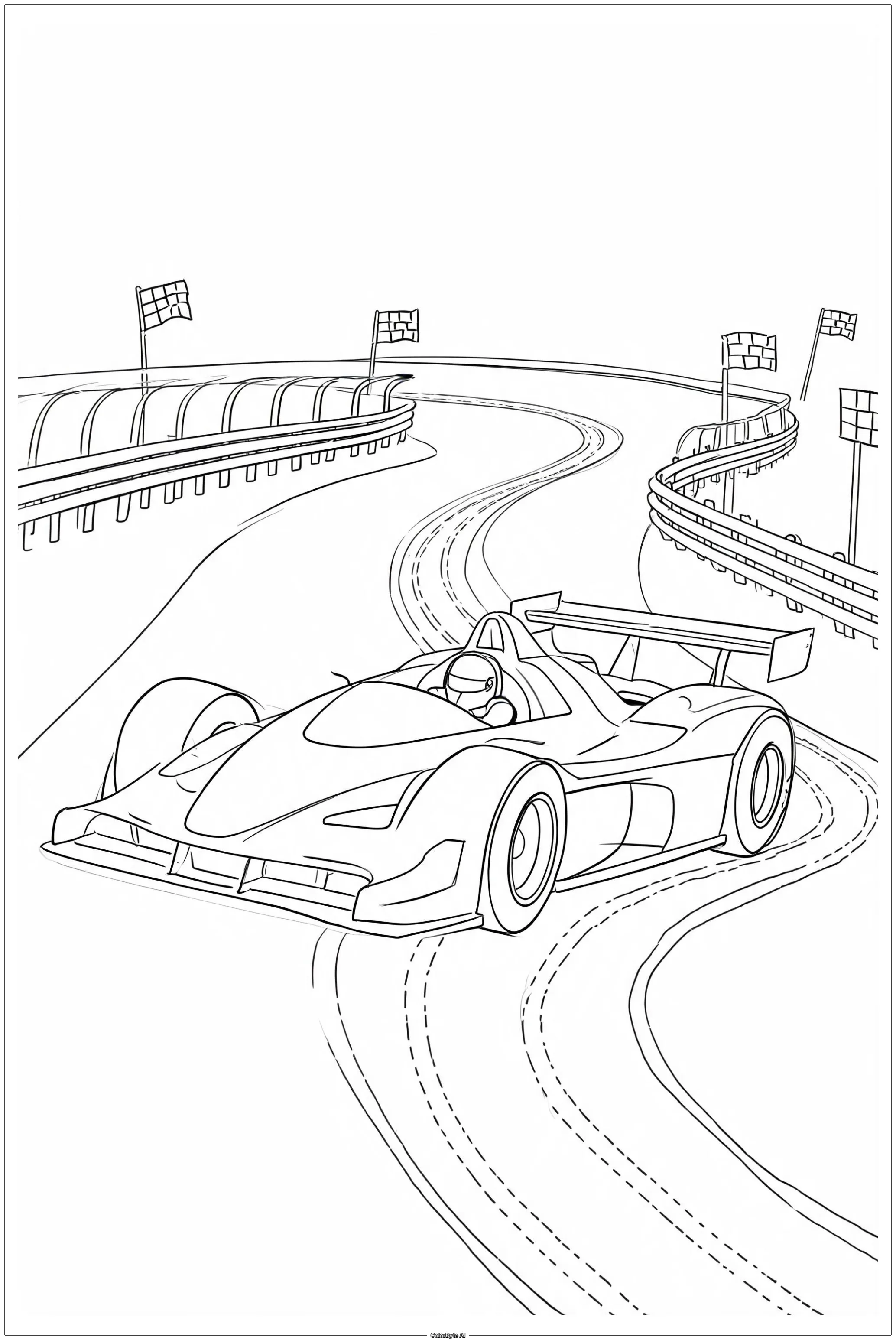 Racing Car on the Track