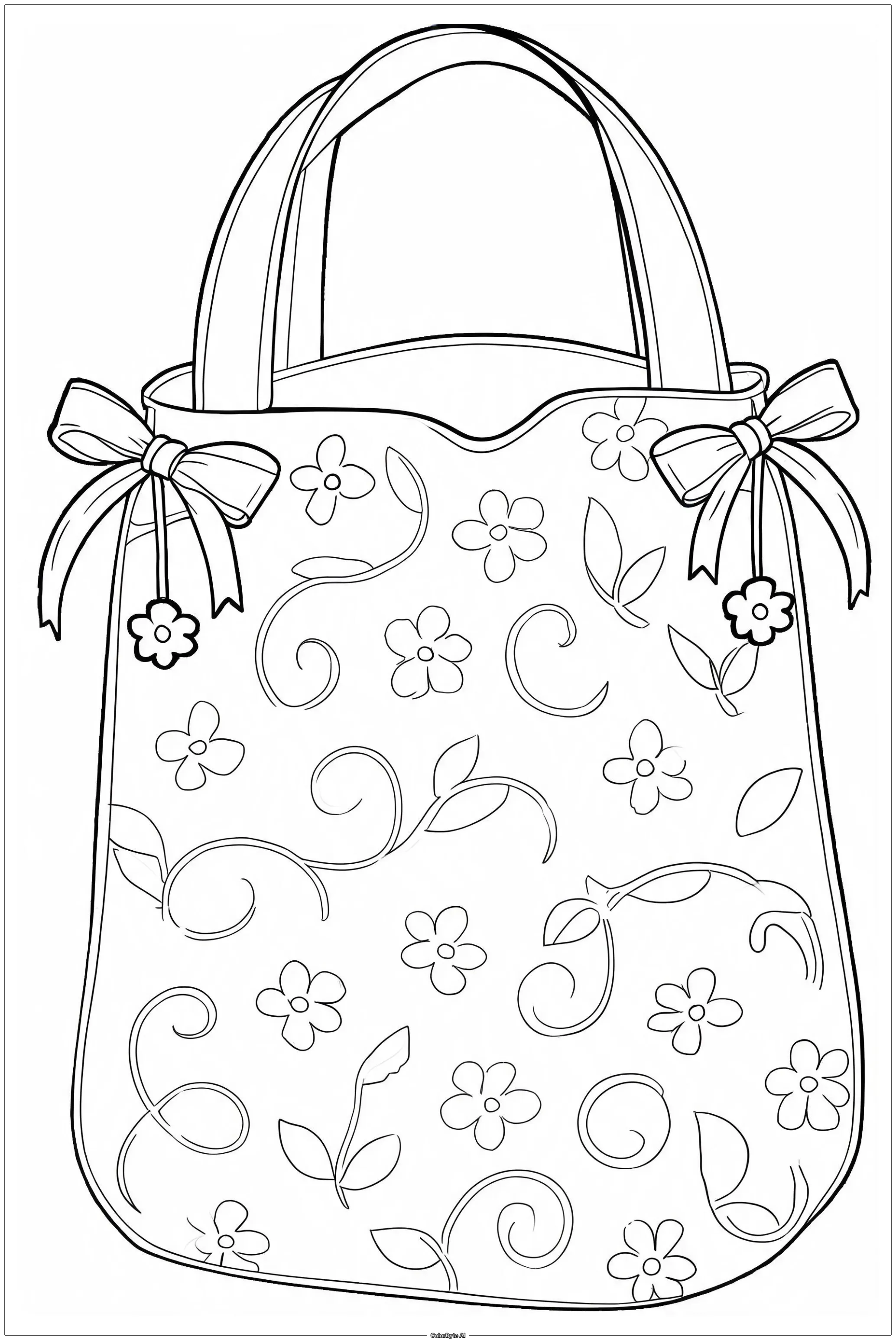Stylish Handbag with Floral Patterns