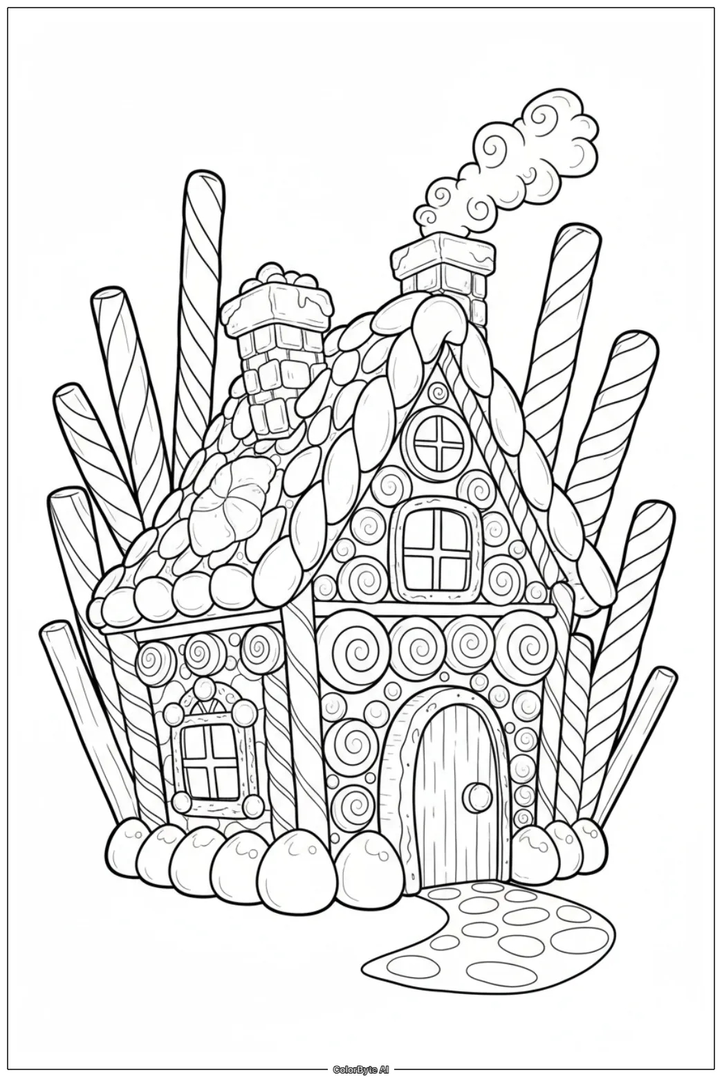 Whimsical House Made of Sweet Candies