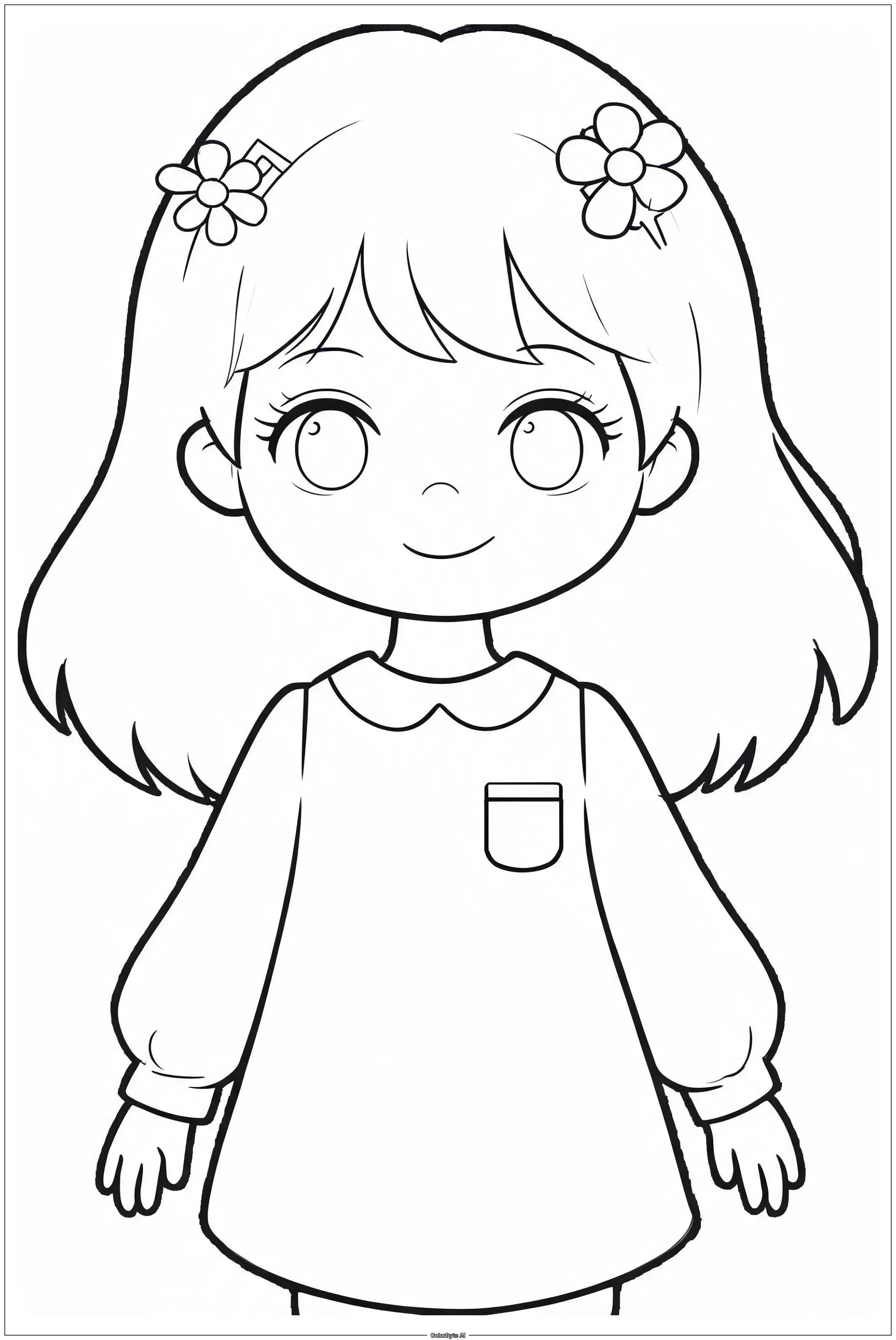 Little Girl with Hair Bows