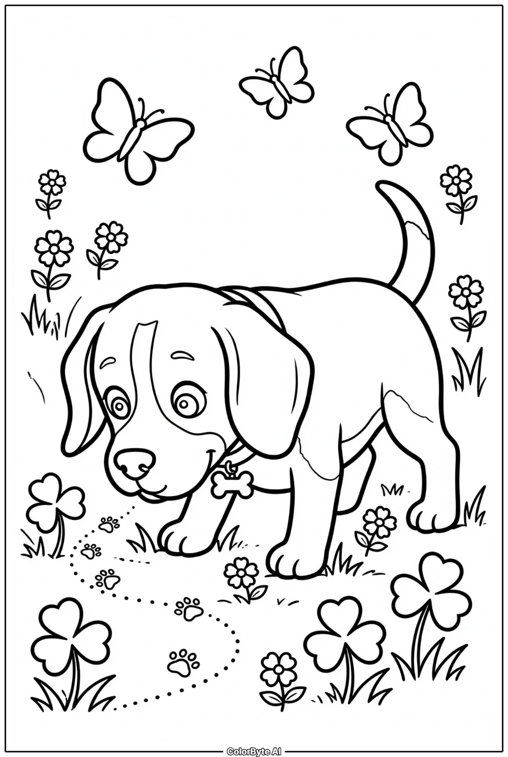 Beagle Exploring Wild Meadow