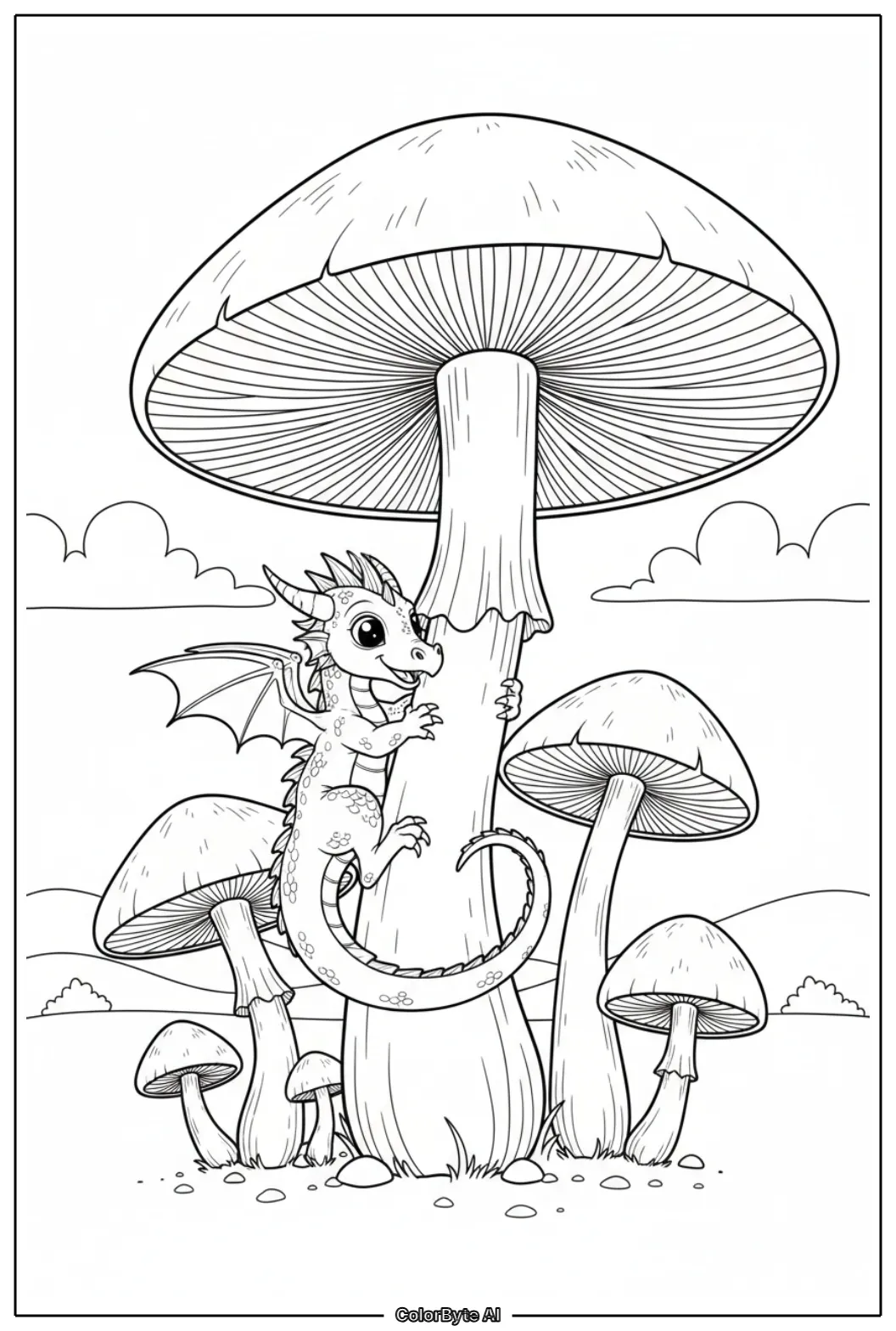 Small dragon resting atop rocky cliff with scattered boulders