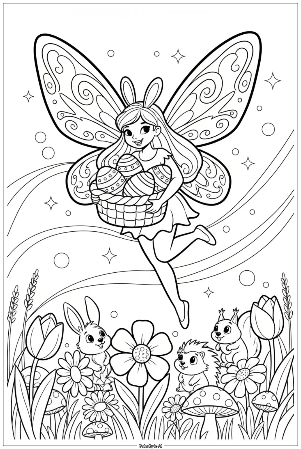 Fairy Delivering Easter Eggs