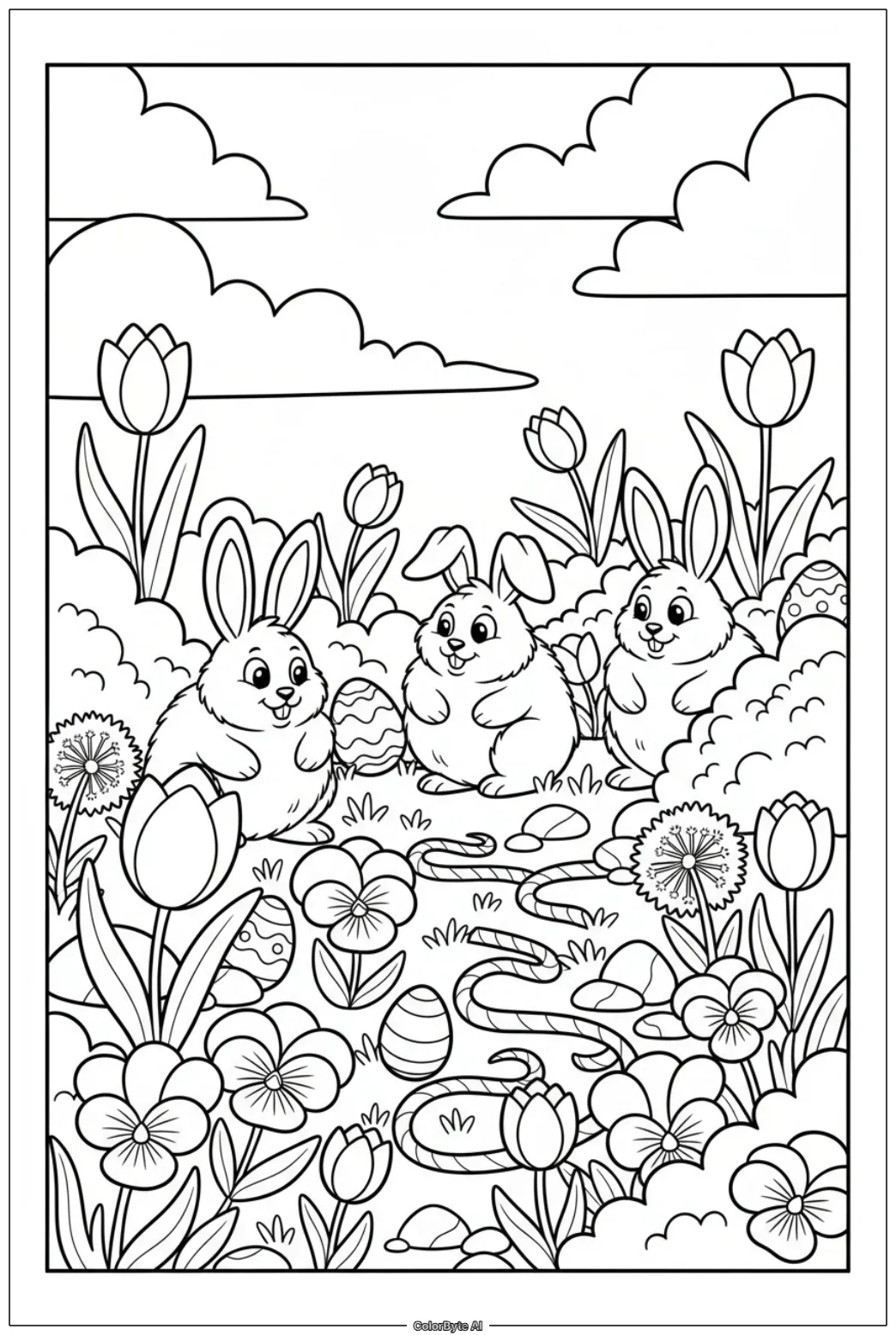 Bunny Family Egg Hunting
