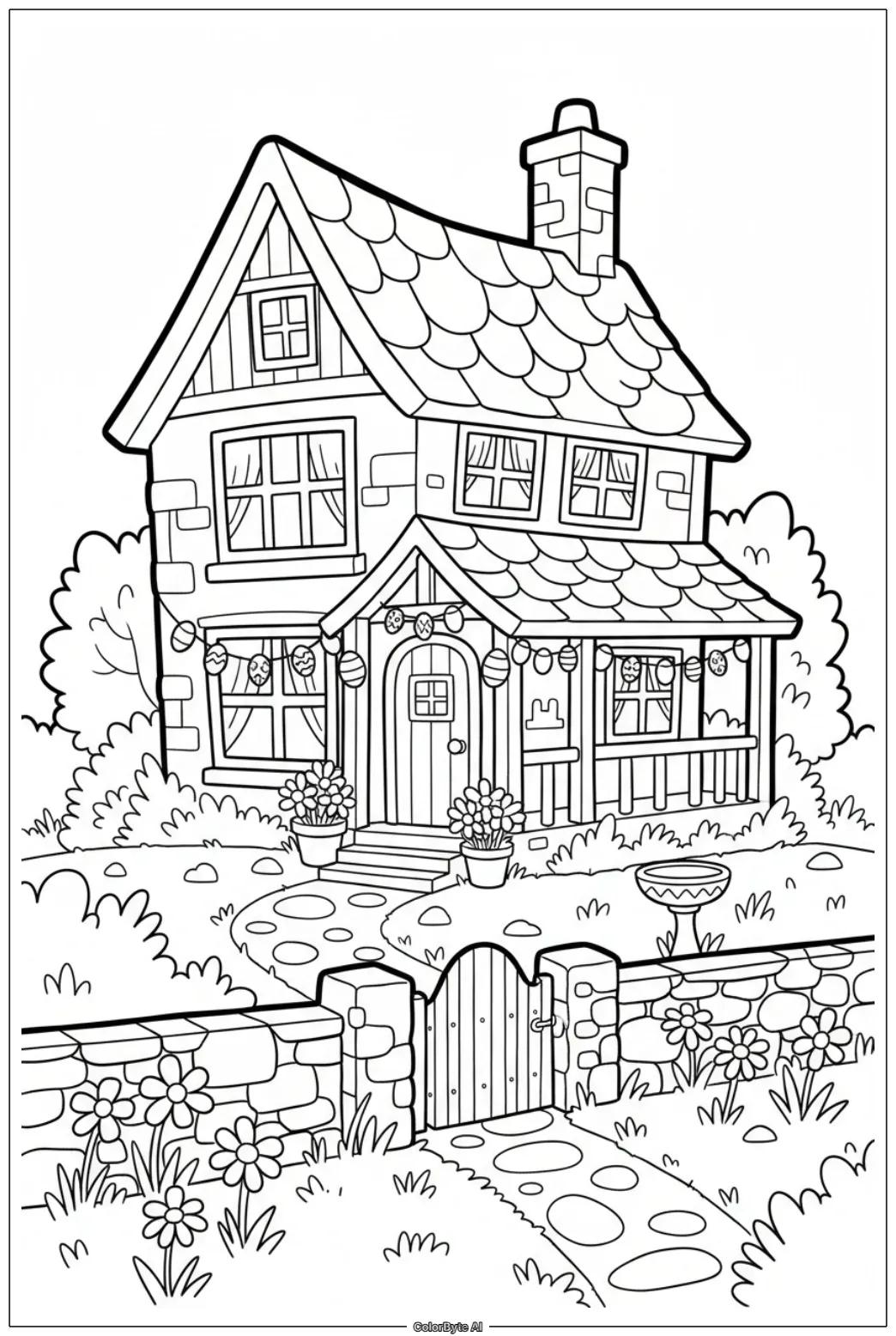 Rustic Cottage on Easter Morning