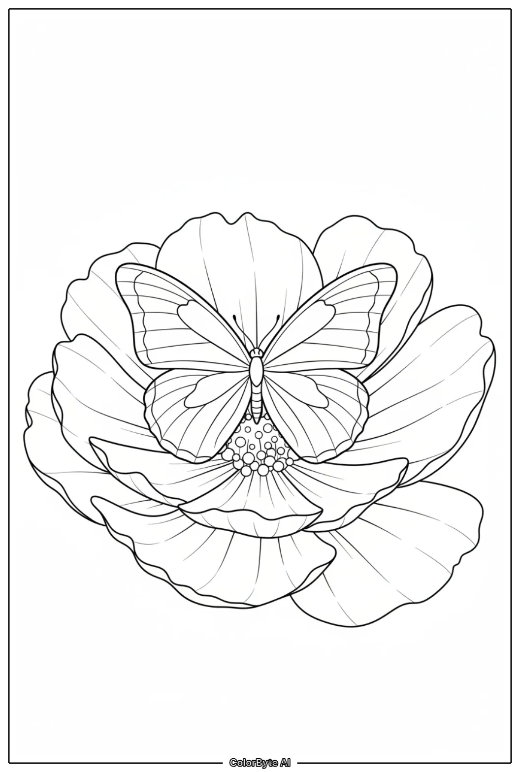 Butterfly resting on big bloom