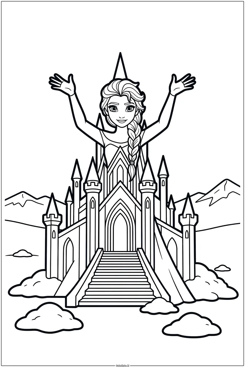 Elsa Building Ice Castle