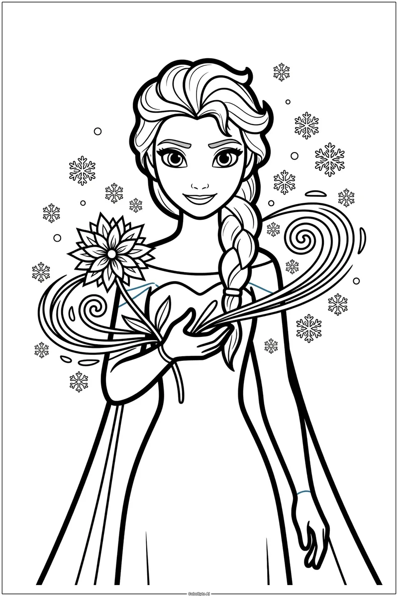 Elsa Holding Ice Flower
