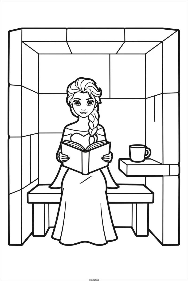Elsa Reading Book in Ice Chamber