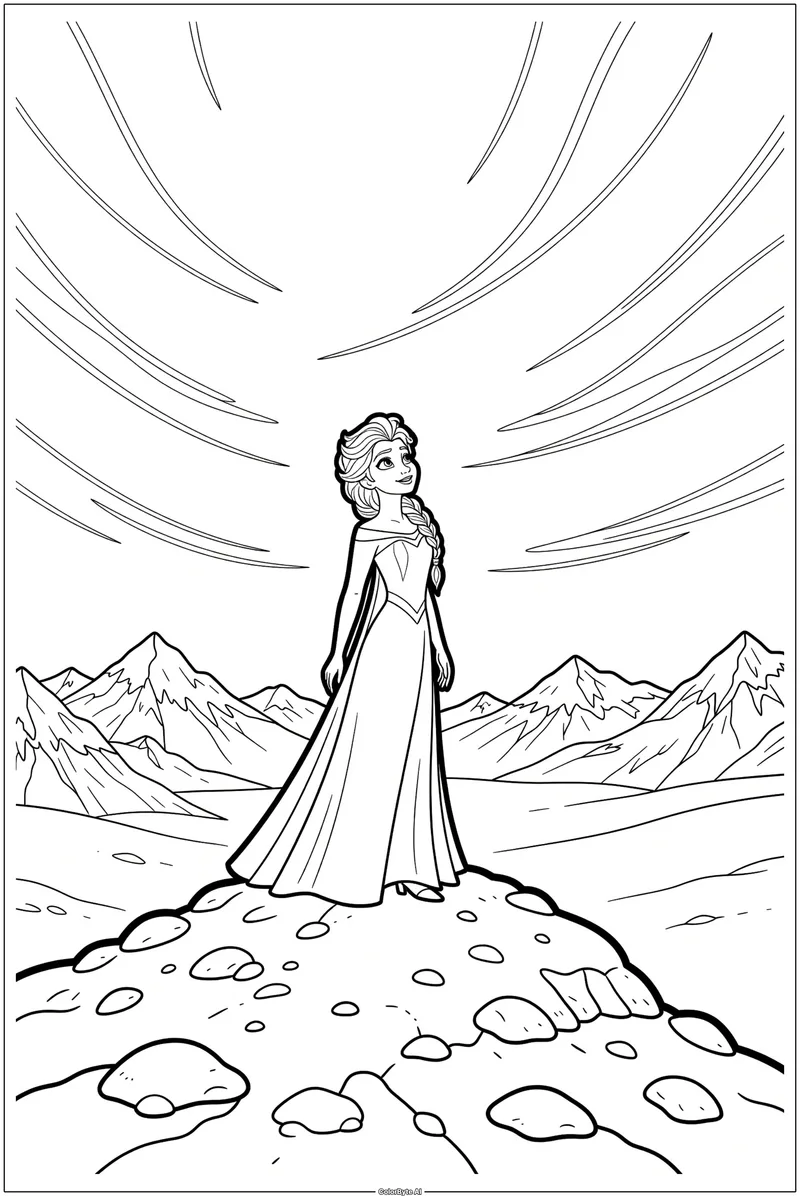 Elsa Watching Northern Lights