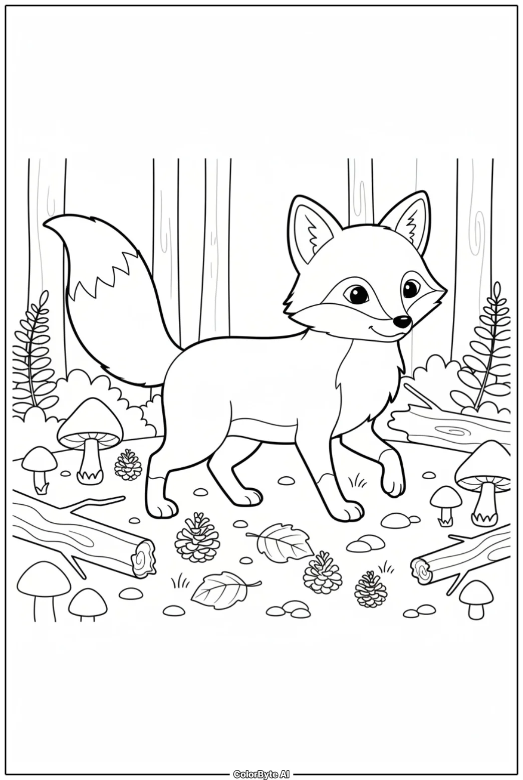 Cute Fox Walking Through Fall Forest