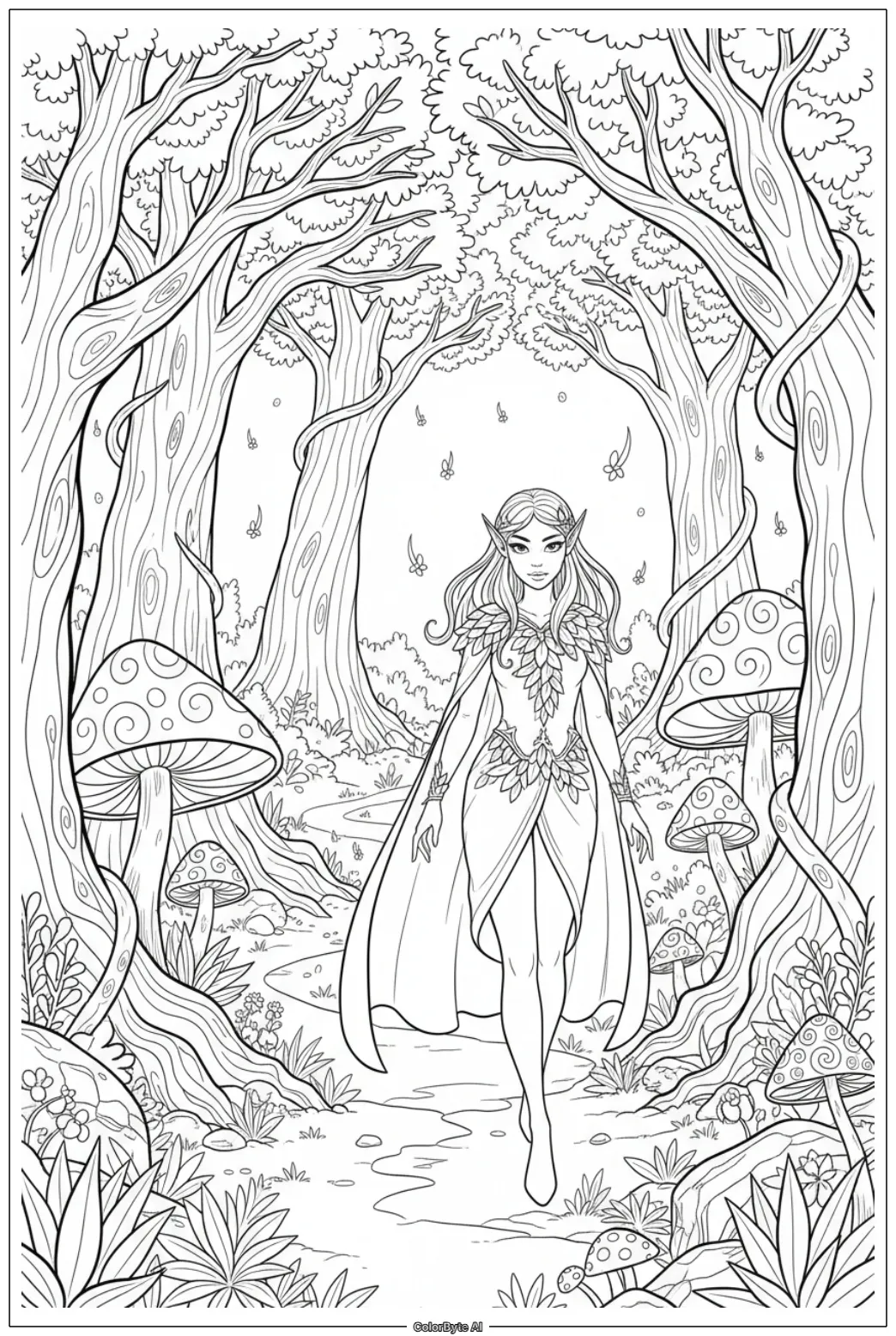 Elf in Magic Woods