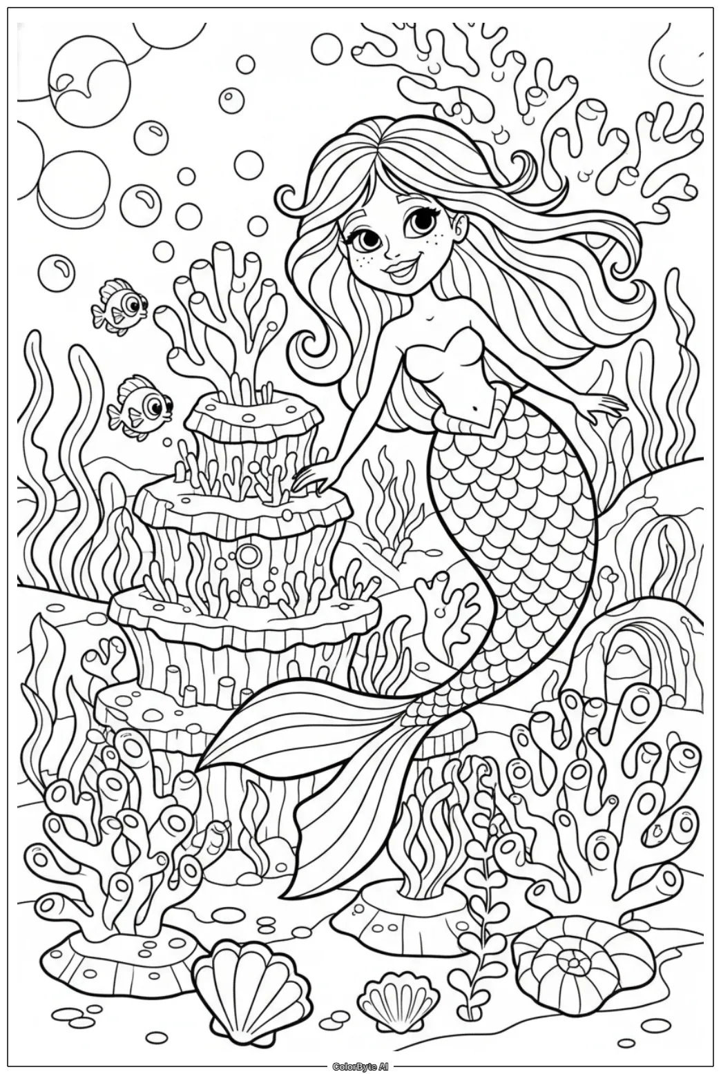 Mermaid by Coral Reef