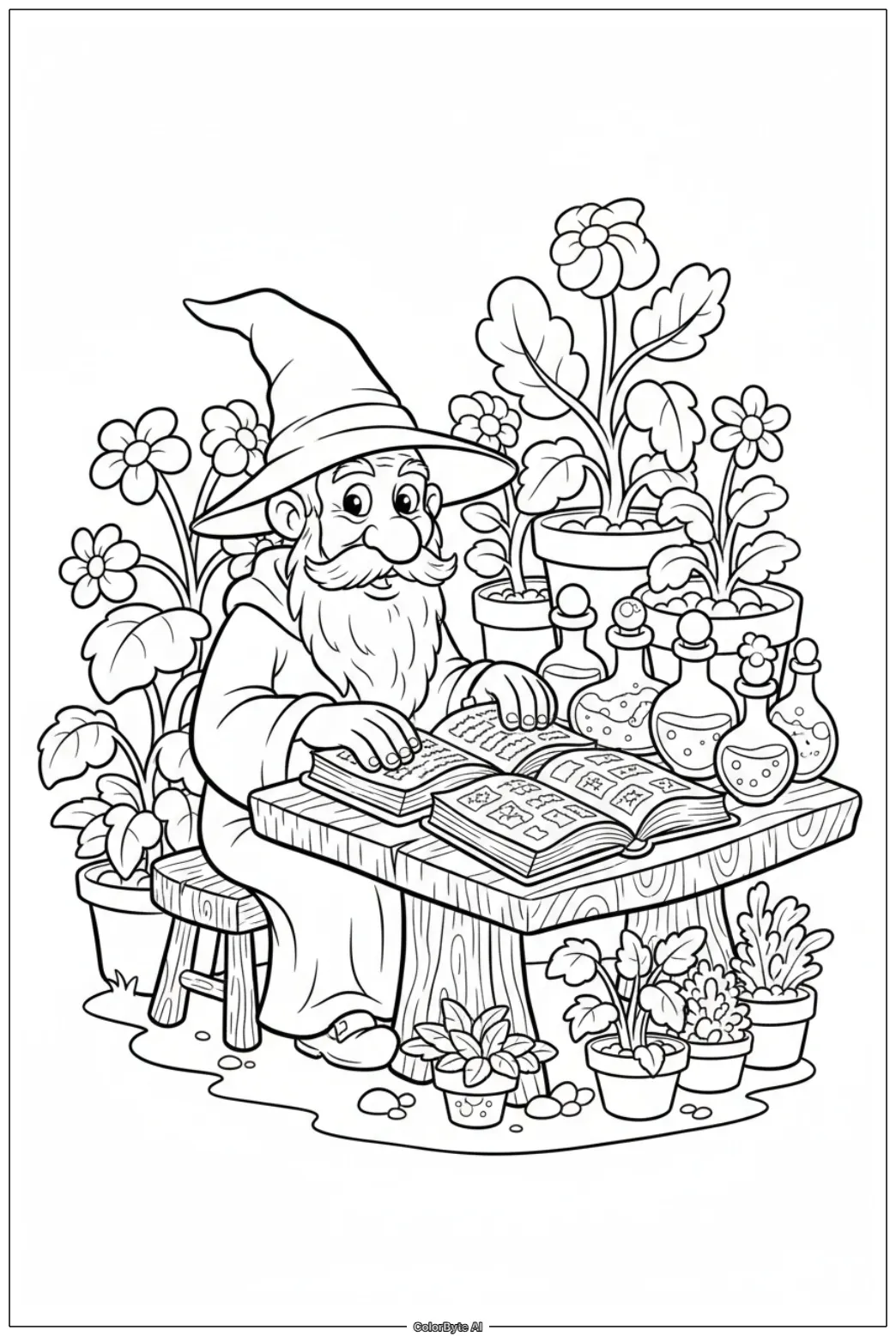 Old Wizard Studying Spells
