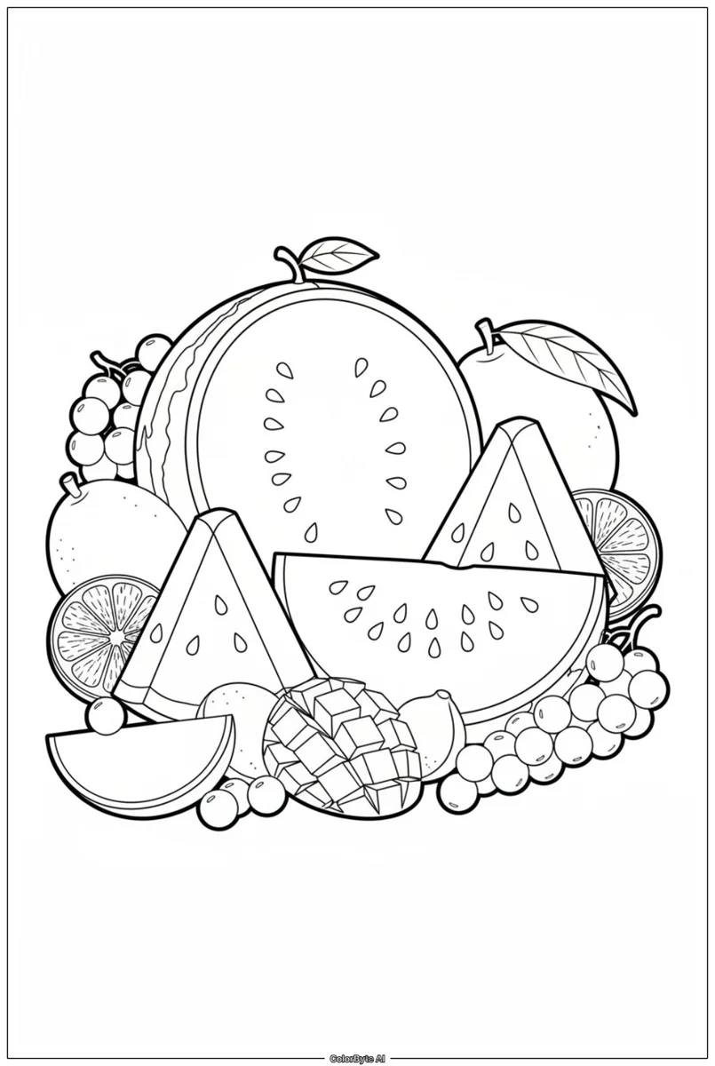 Juicy Watermelon and Fruit Slices