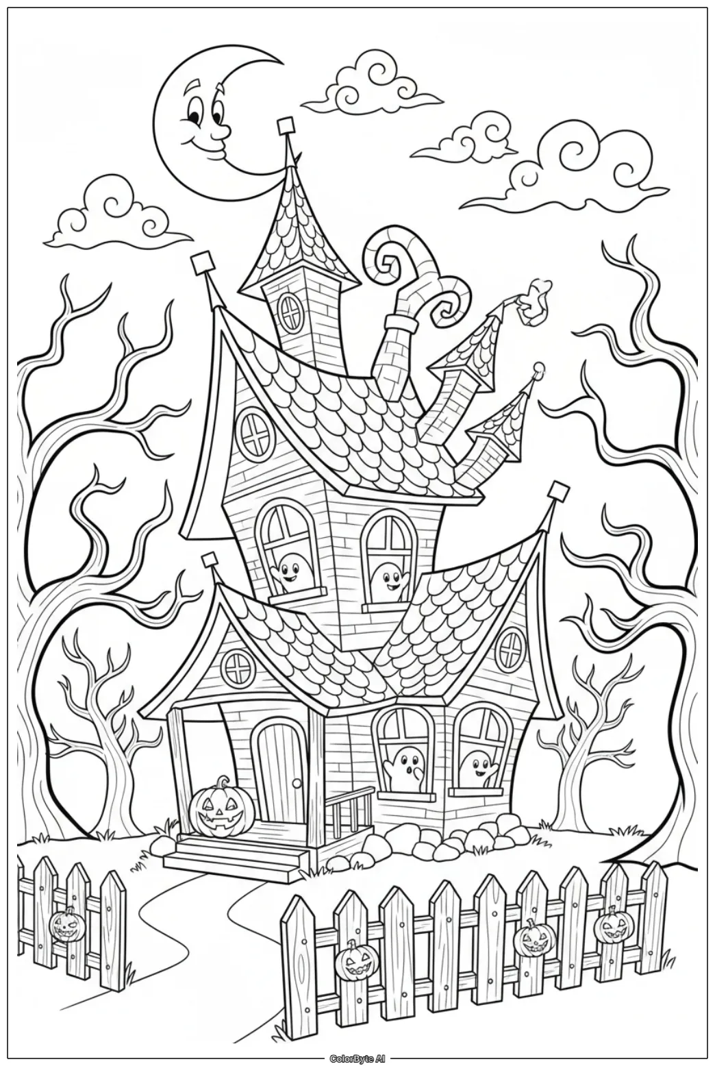 Friendly Haunted House at Dusk