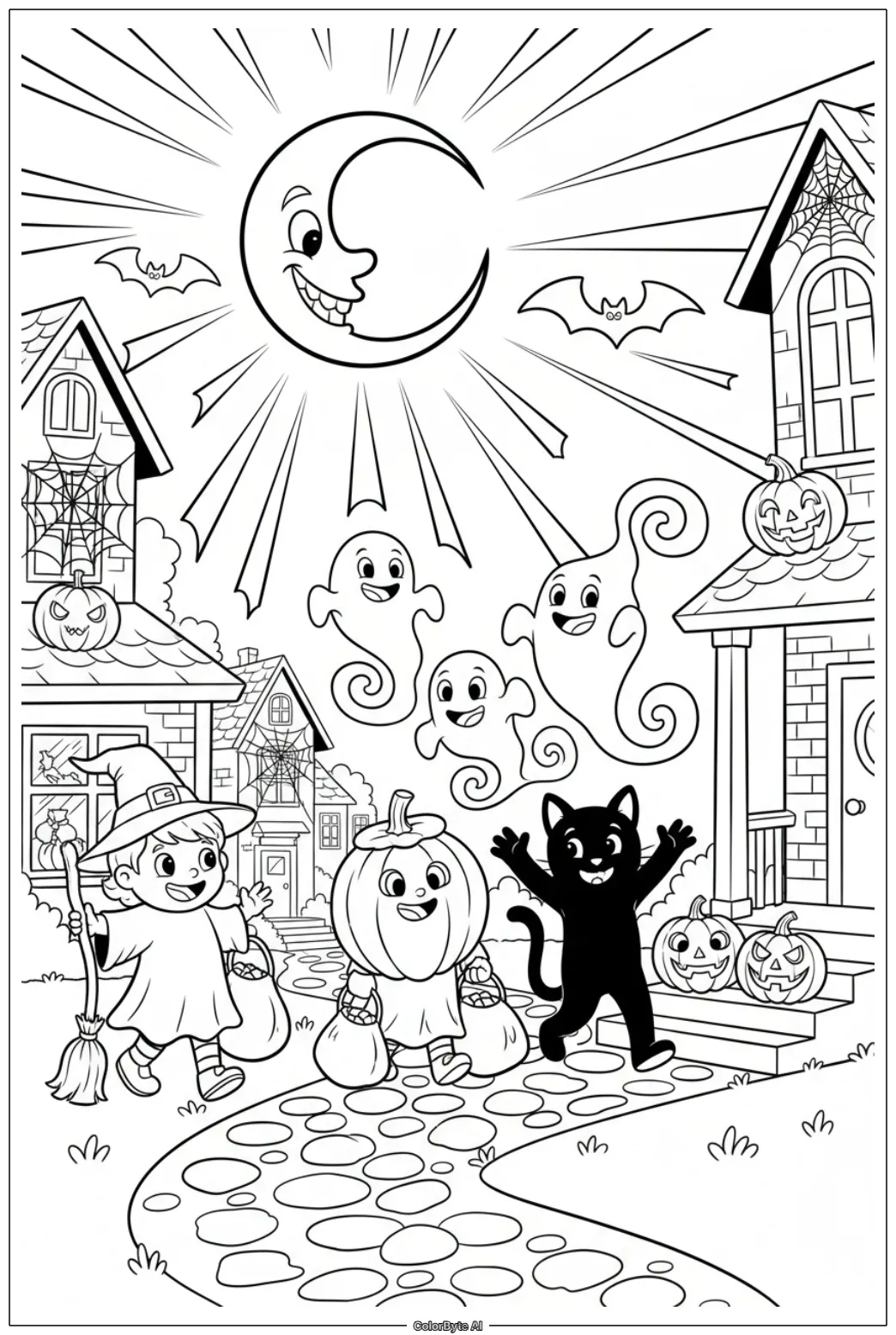 Kids Trick-or-Treating in Costumes