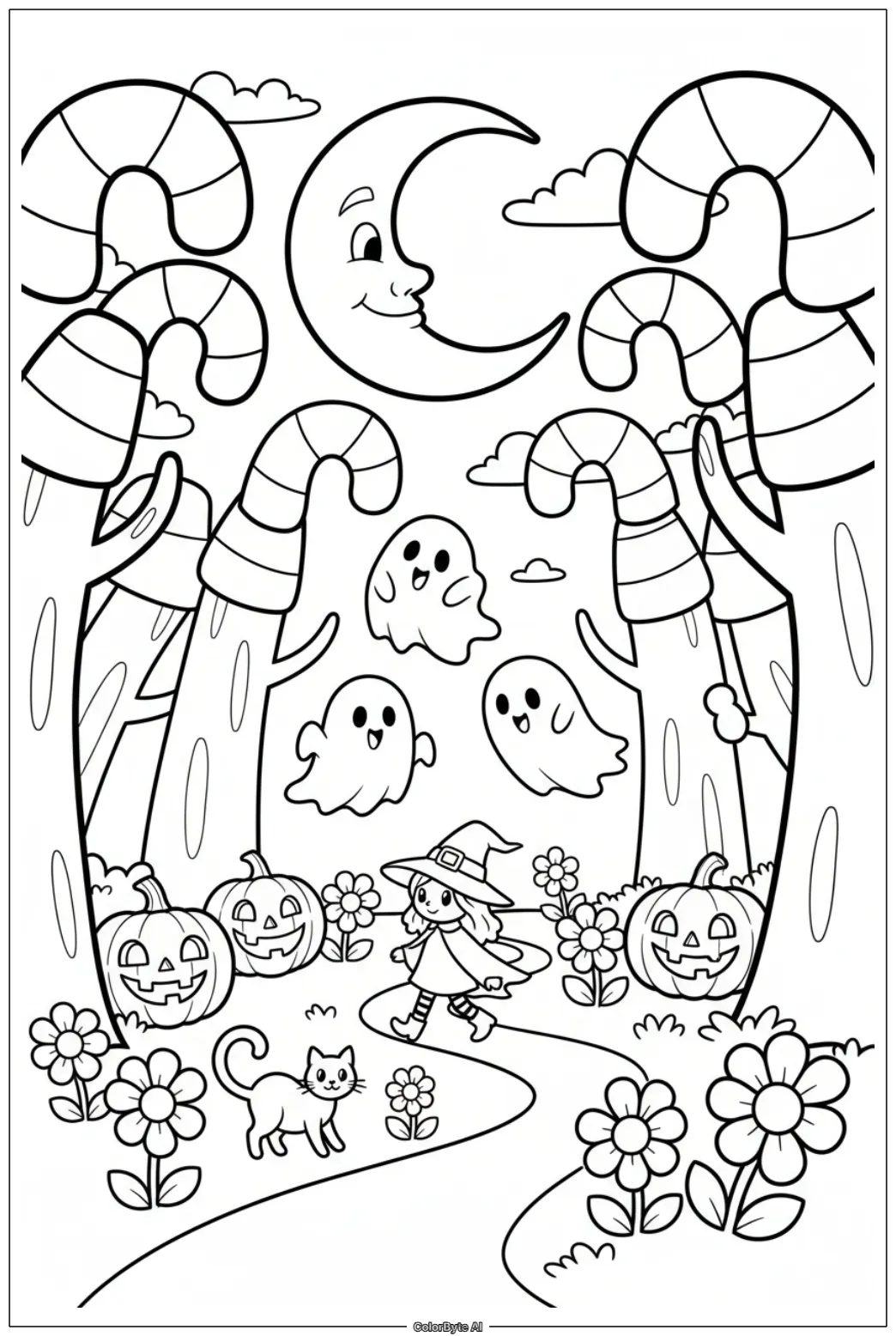 Halloween Candy Corn Forest