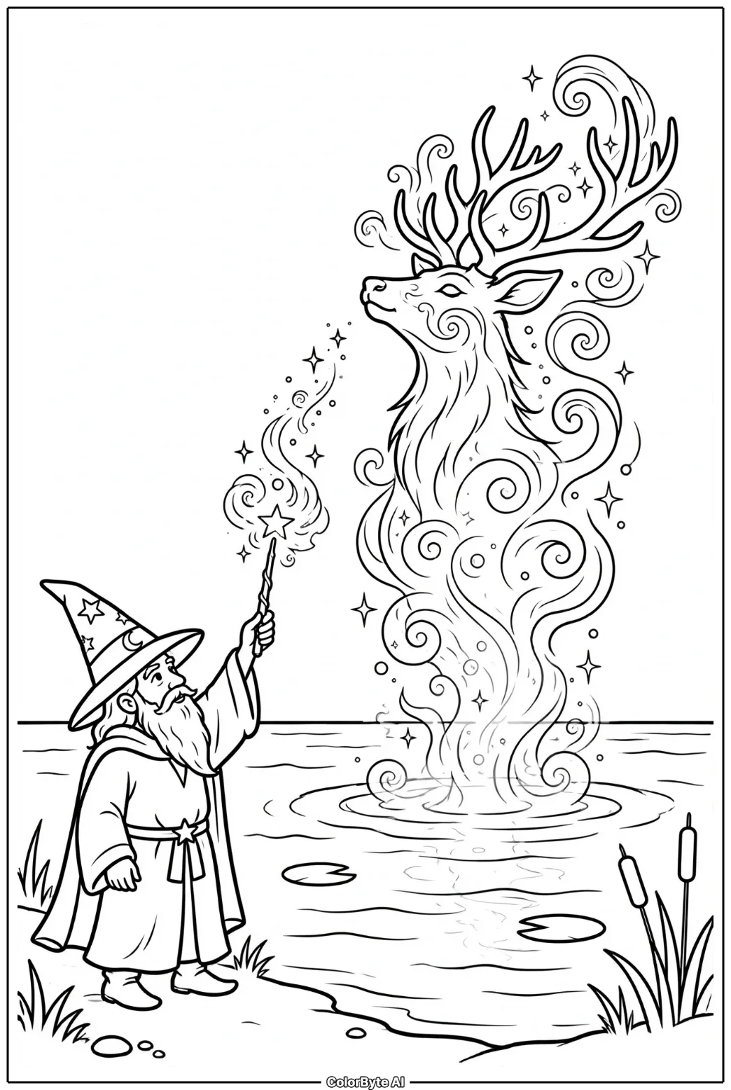 Patronus Stag by the Lake