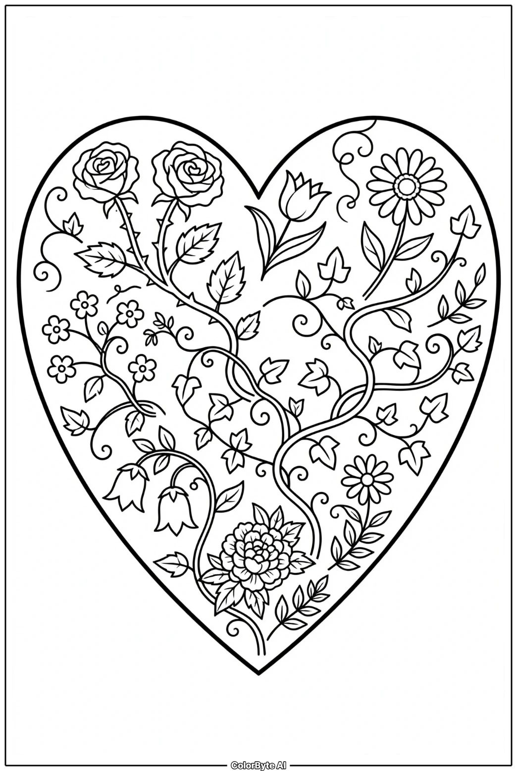 Floral Filled Heart