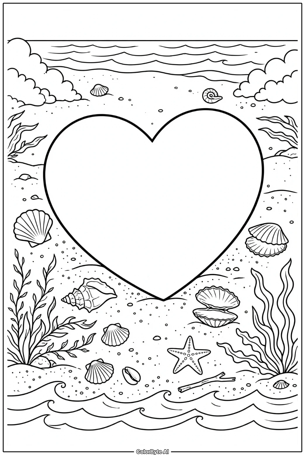 Heart Shells At Beach