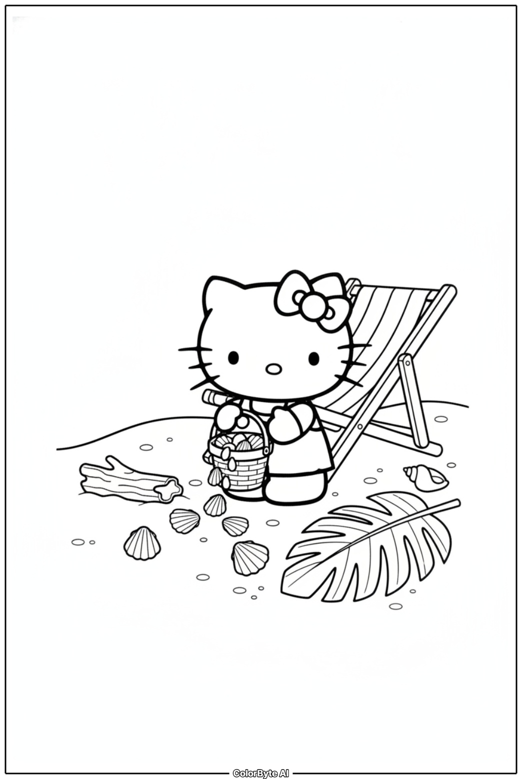 Hello Kitty enjoying beach vacation