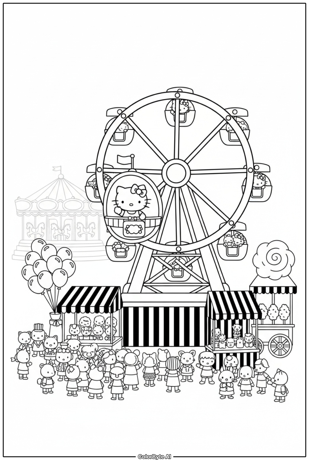 Hello Kitty at carnival ferris wheel