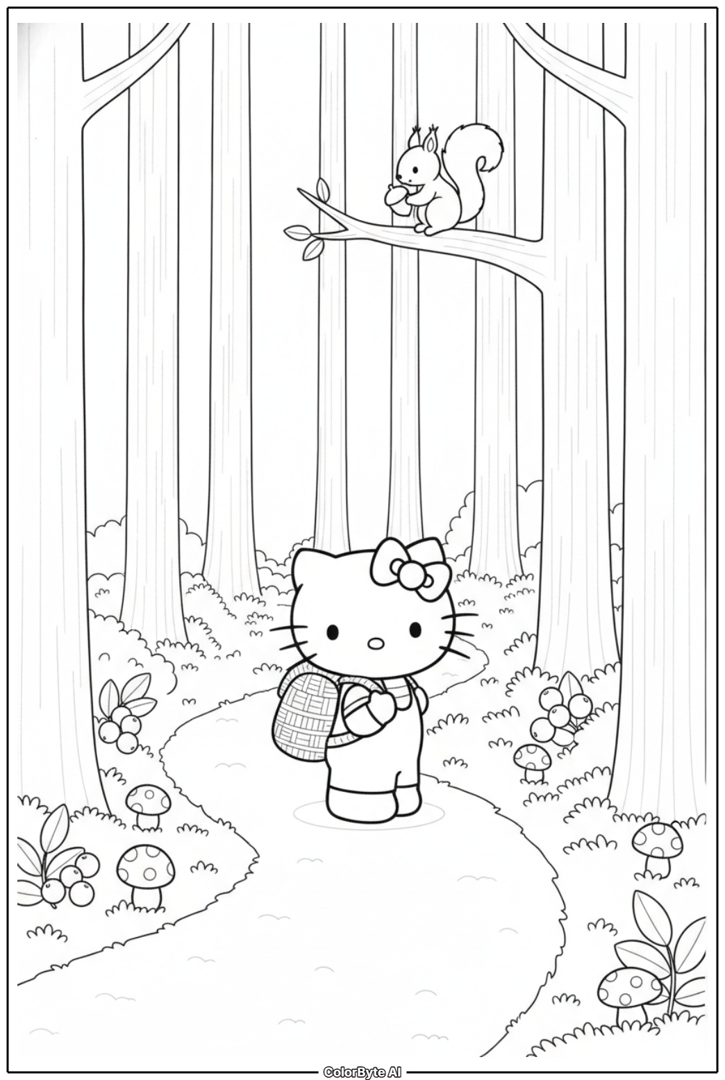 Hello Kitty exploring forest adventure
