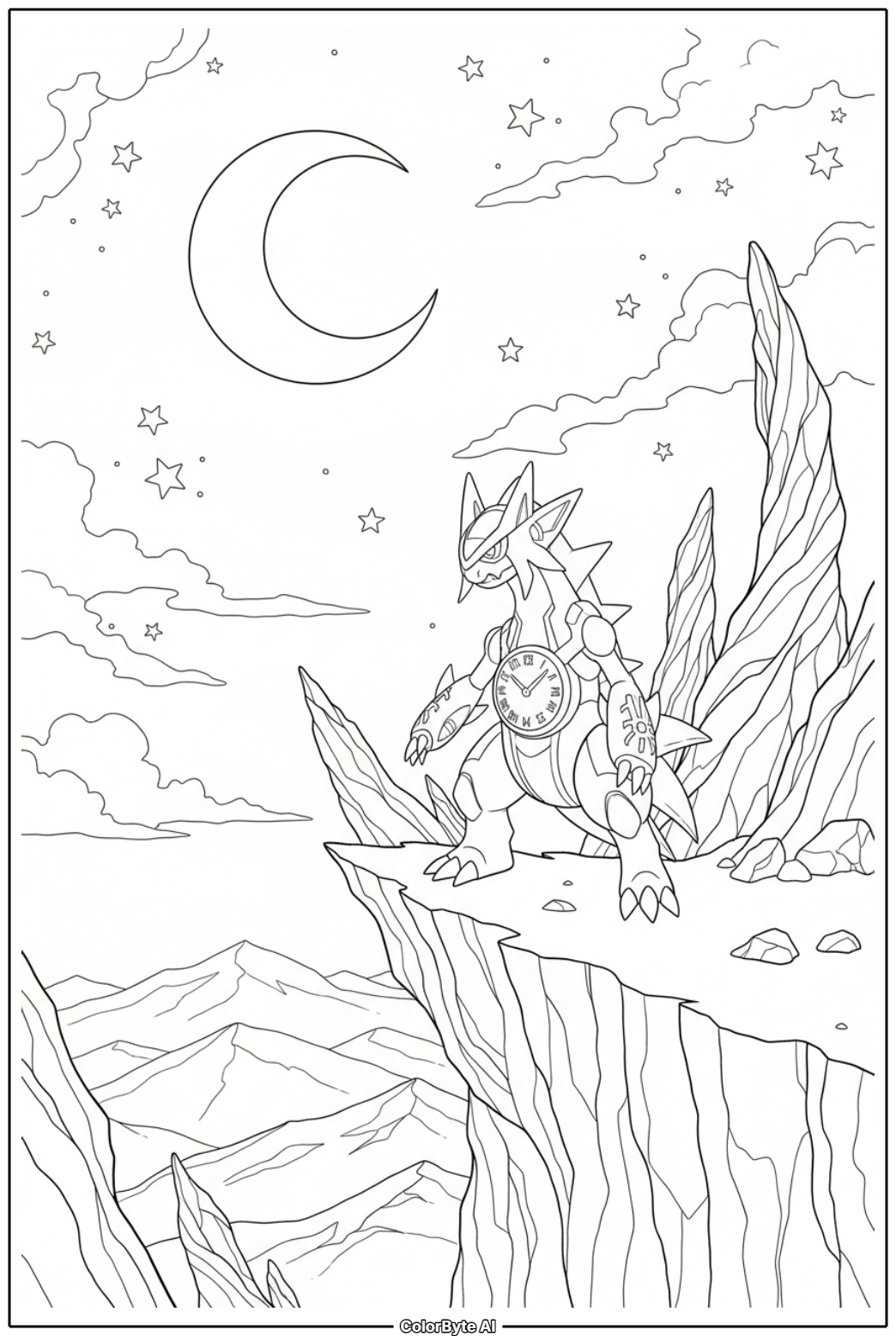 Dialga on starry time valley cliff