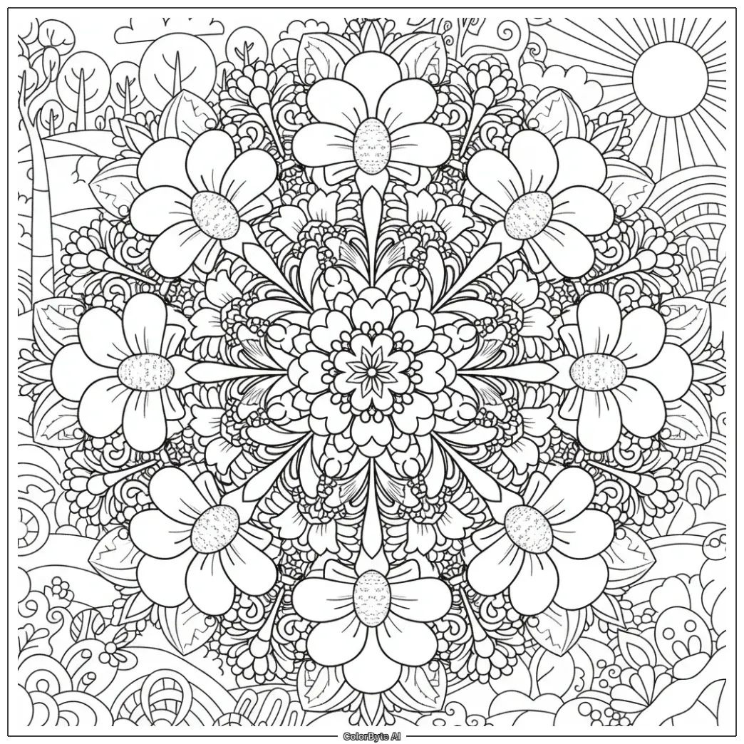 Wildflower Burst Mandala