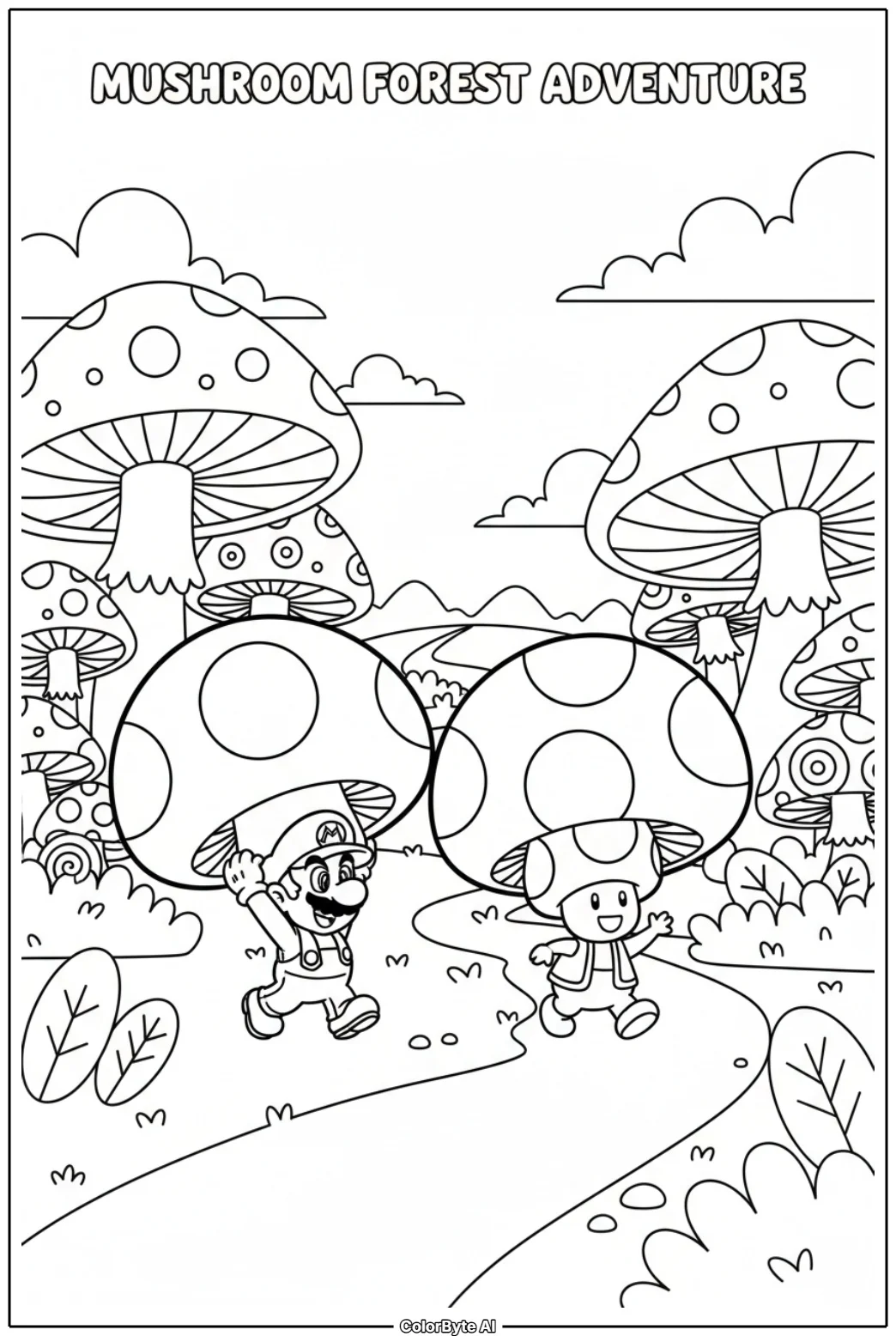 Toad Helping Mario Carry Power-Up Mushrooms