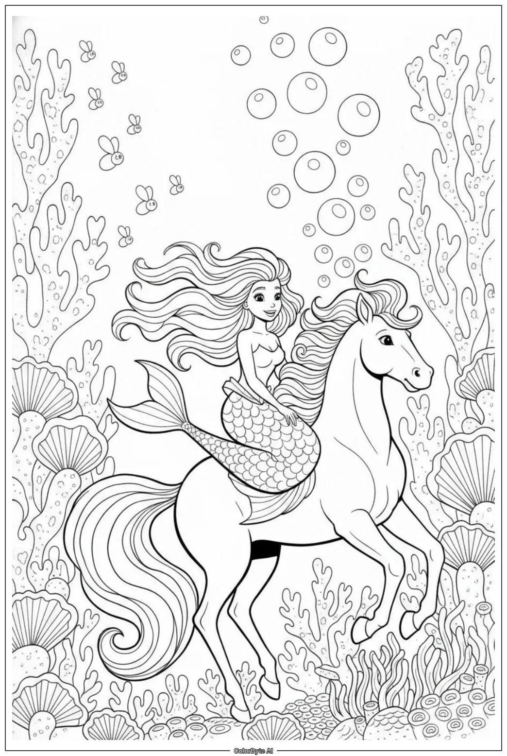 Mermaid Riding Water Horse