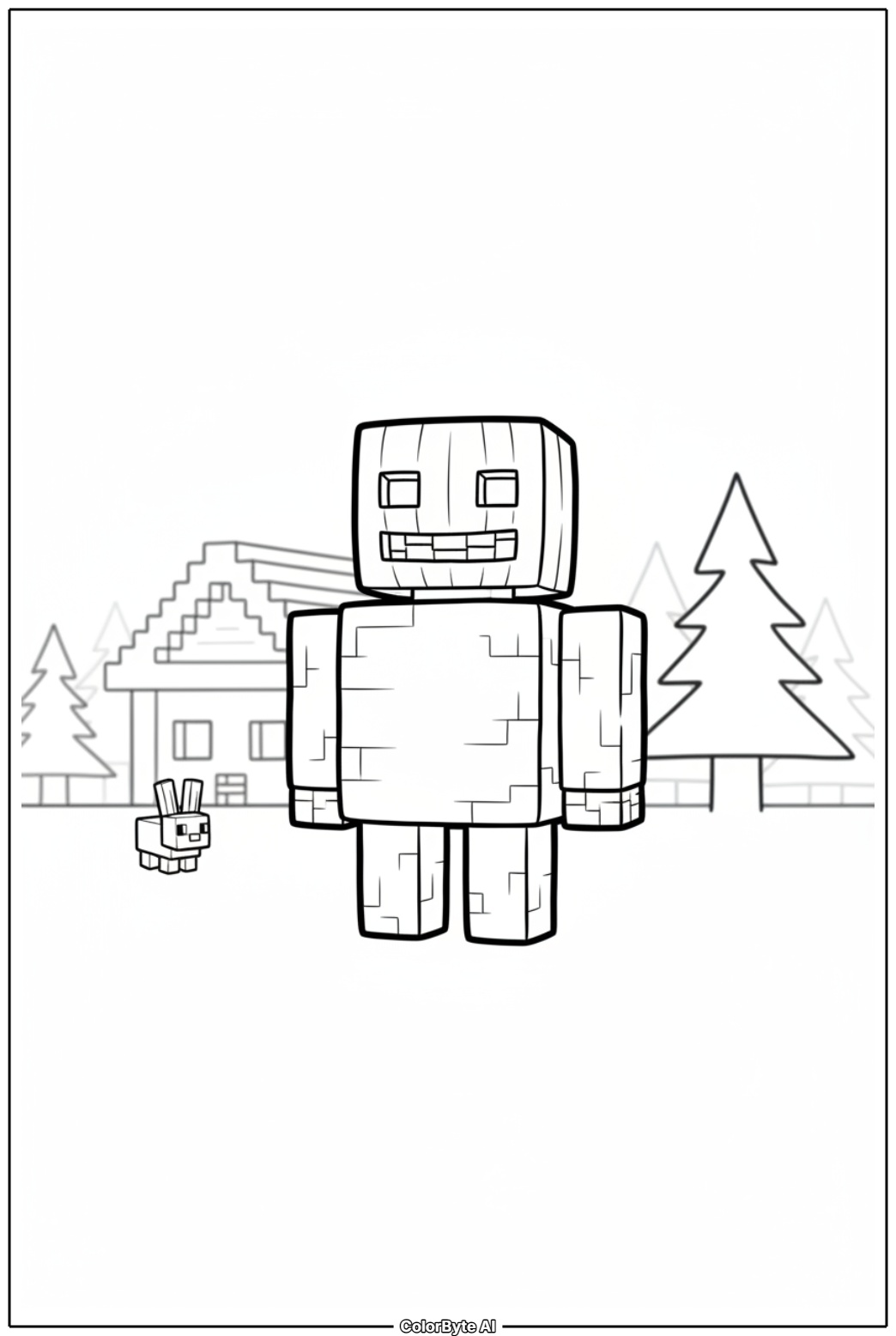 Snow golem guarding spruce taiga village yard