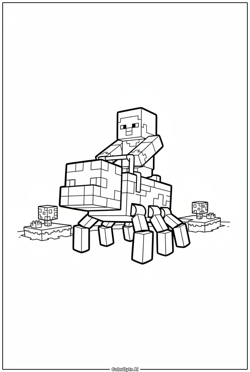 Steve riding strider across warped Nether lava lake