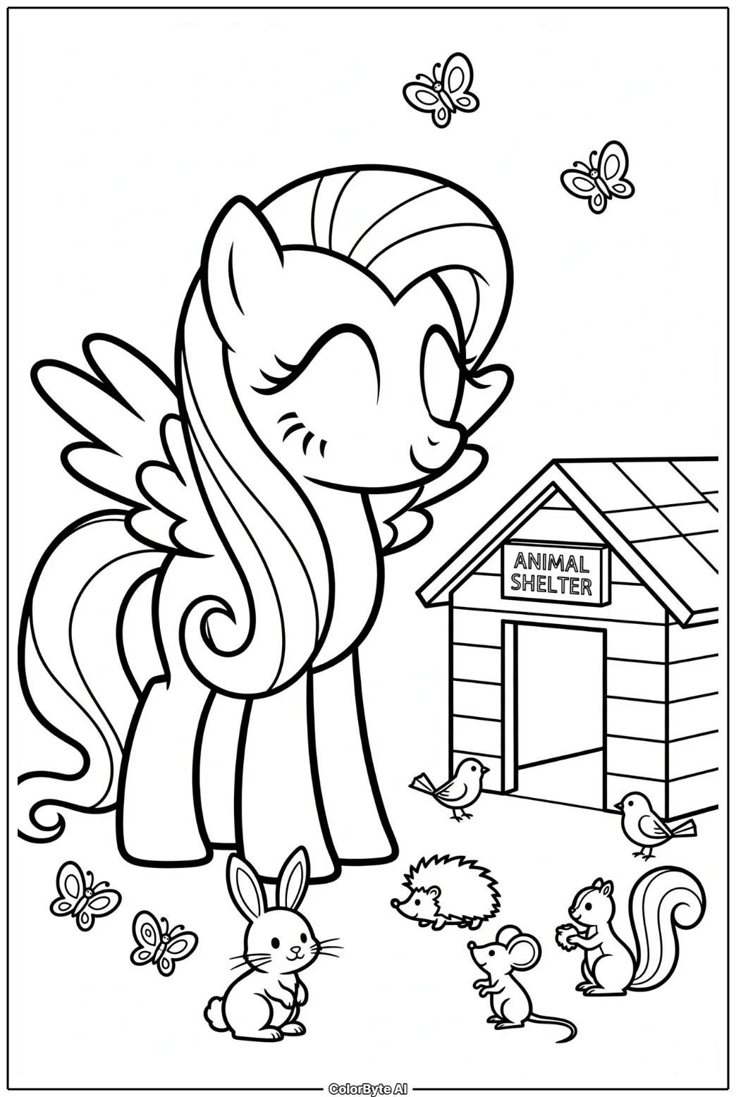Fluttershy at the Animal Shelter
