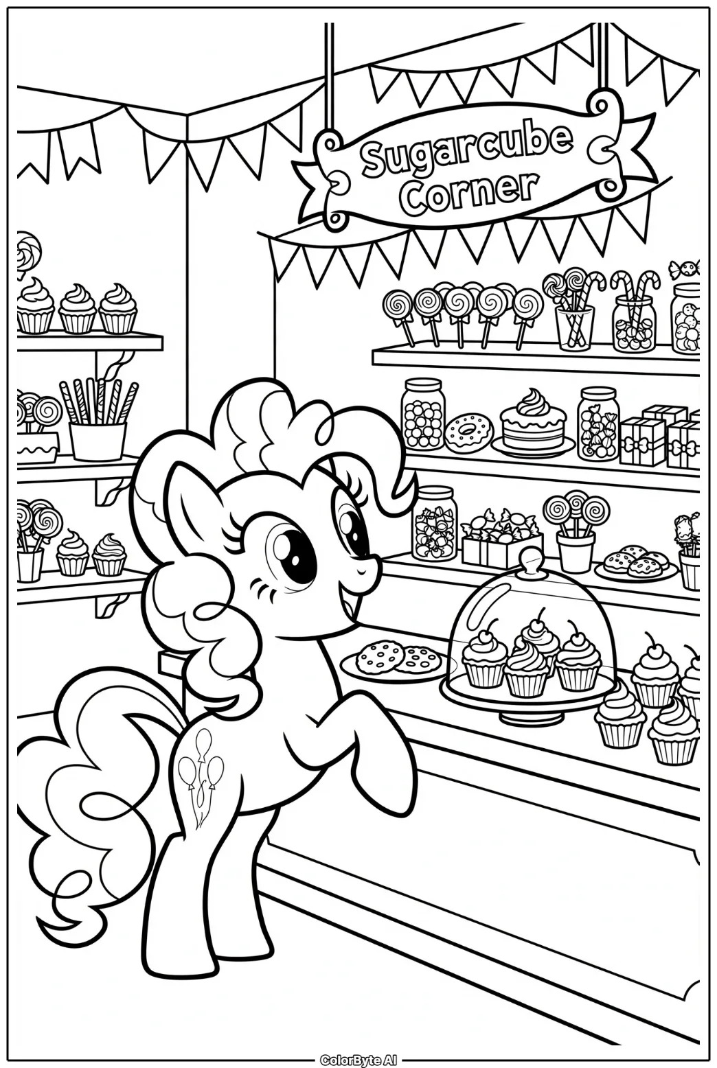 Pinkie Pie at the Sugarcube Corner