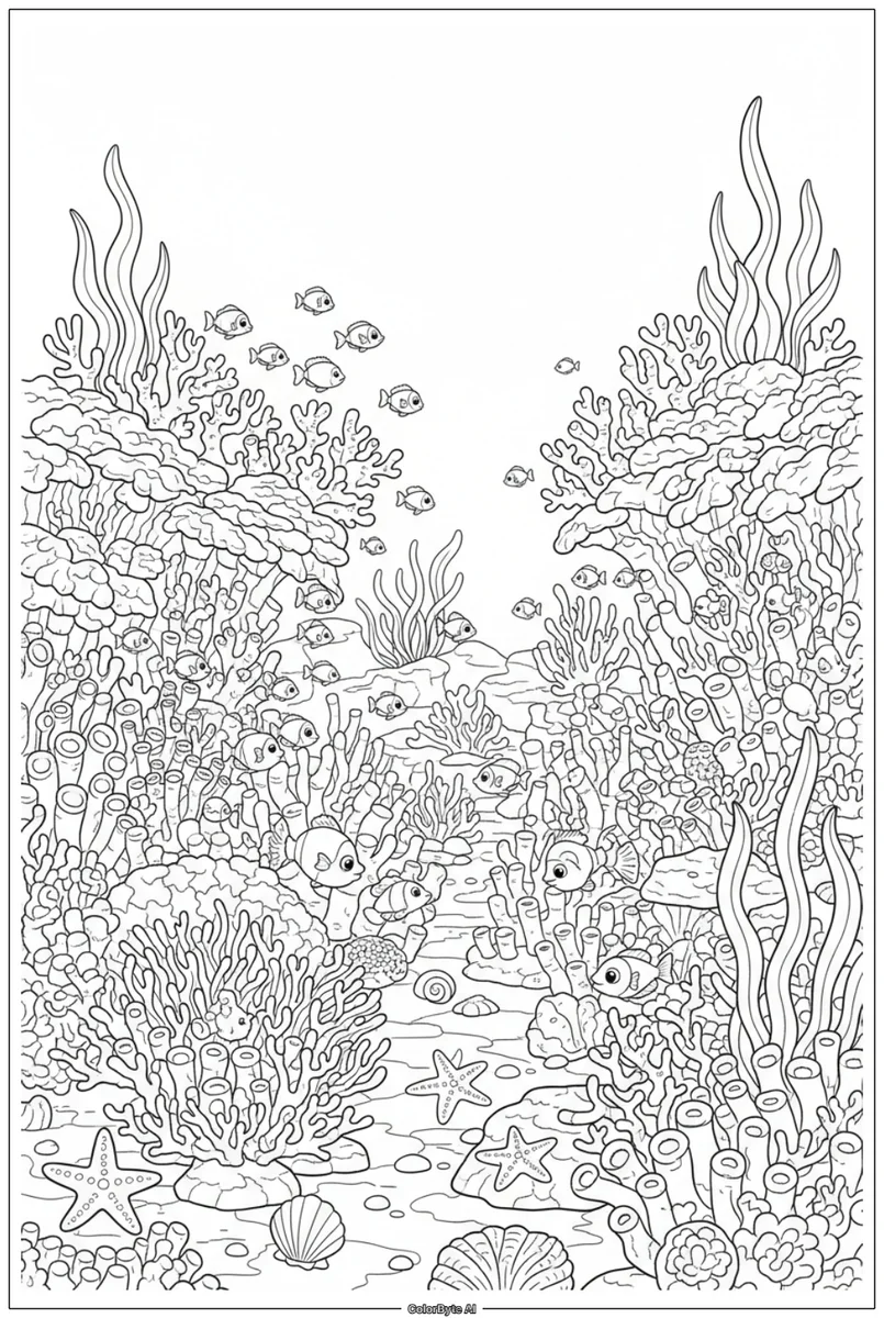 Dense Coral Garden Full of Tropical Fish