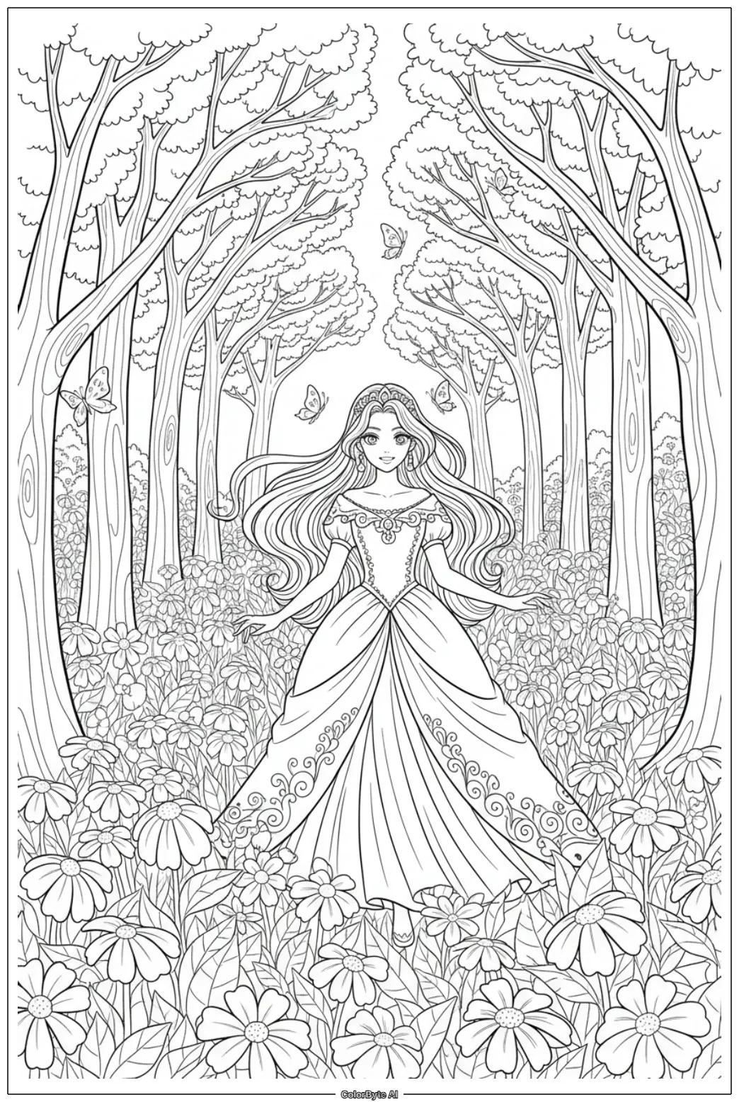 Forest Princess Among Blooms